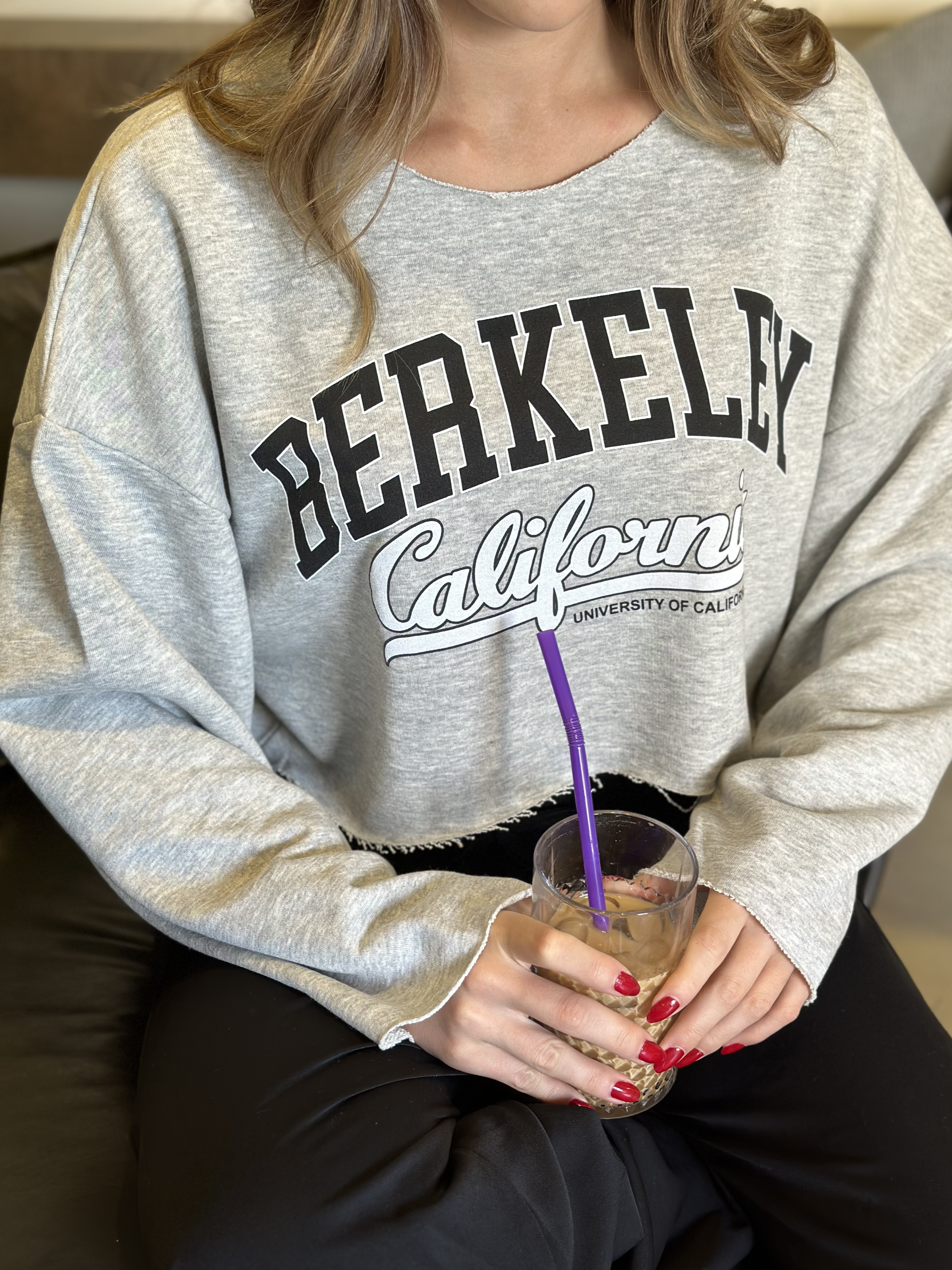 Berkeley Lazerli Sweatshirt Gri