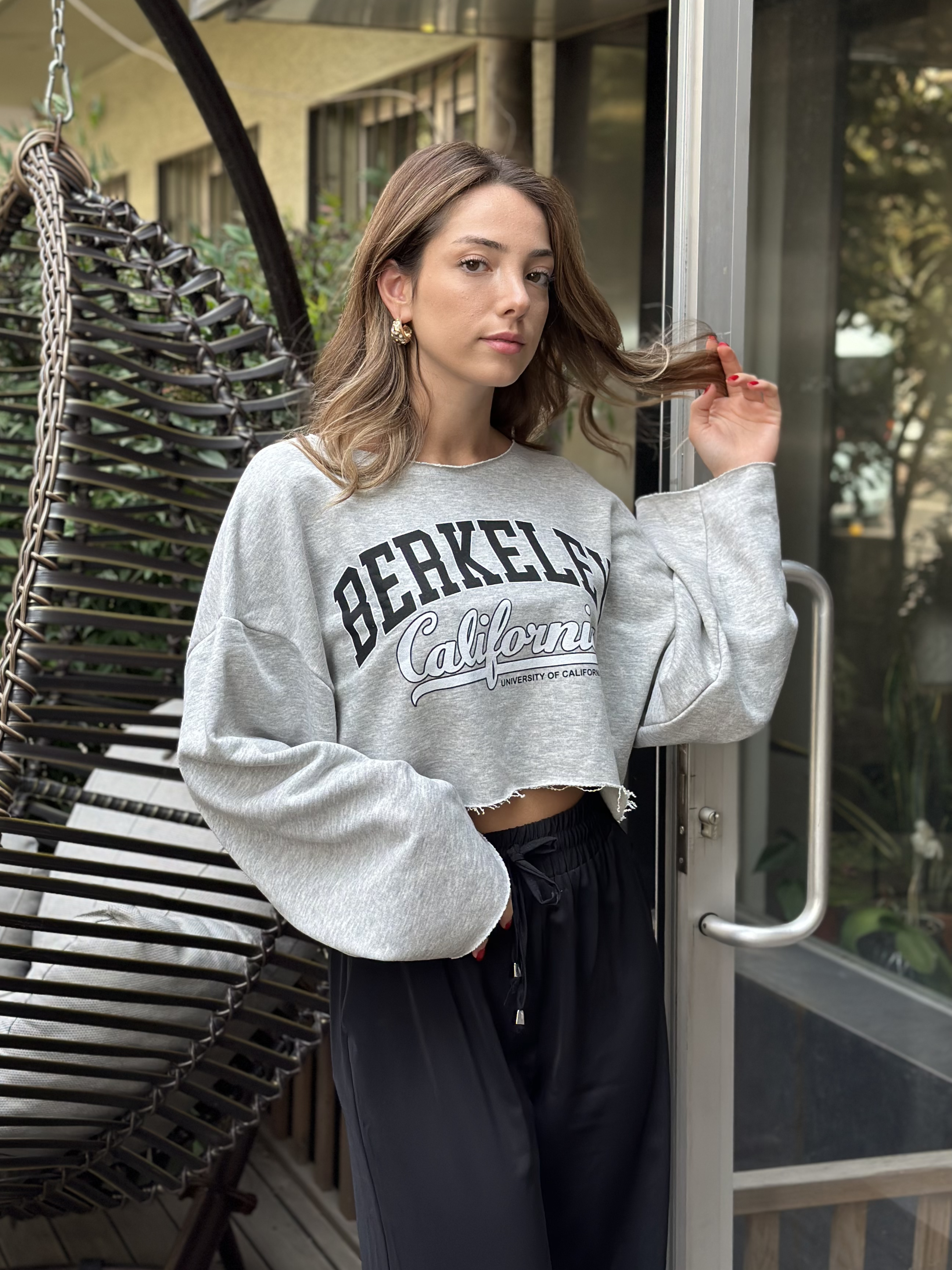Berkeley Lazerli Sweatshirt Gri