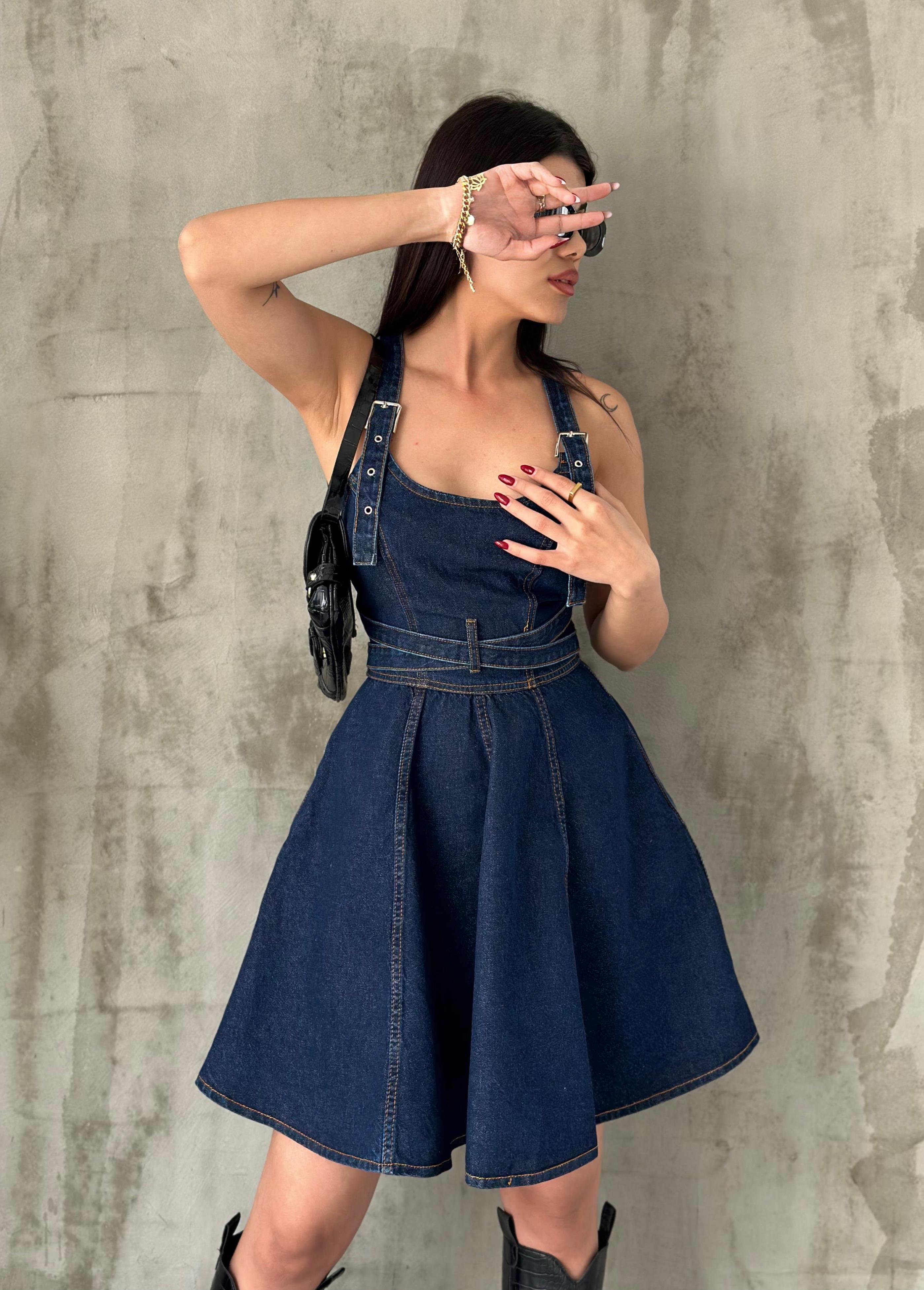 Cepli Jean Elbise Mavi