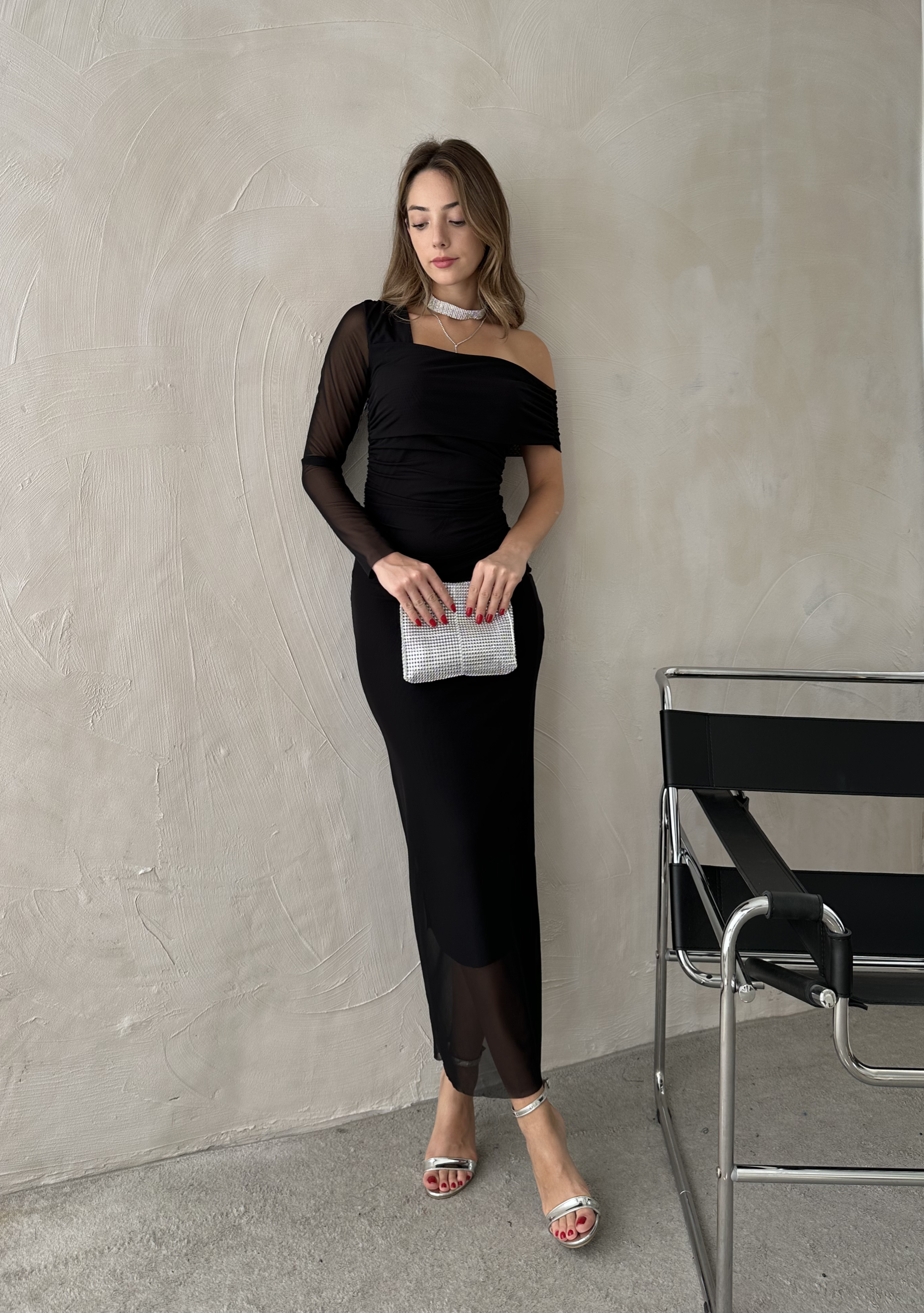 Olivia Tül Elbise Siyah