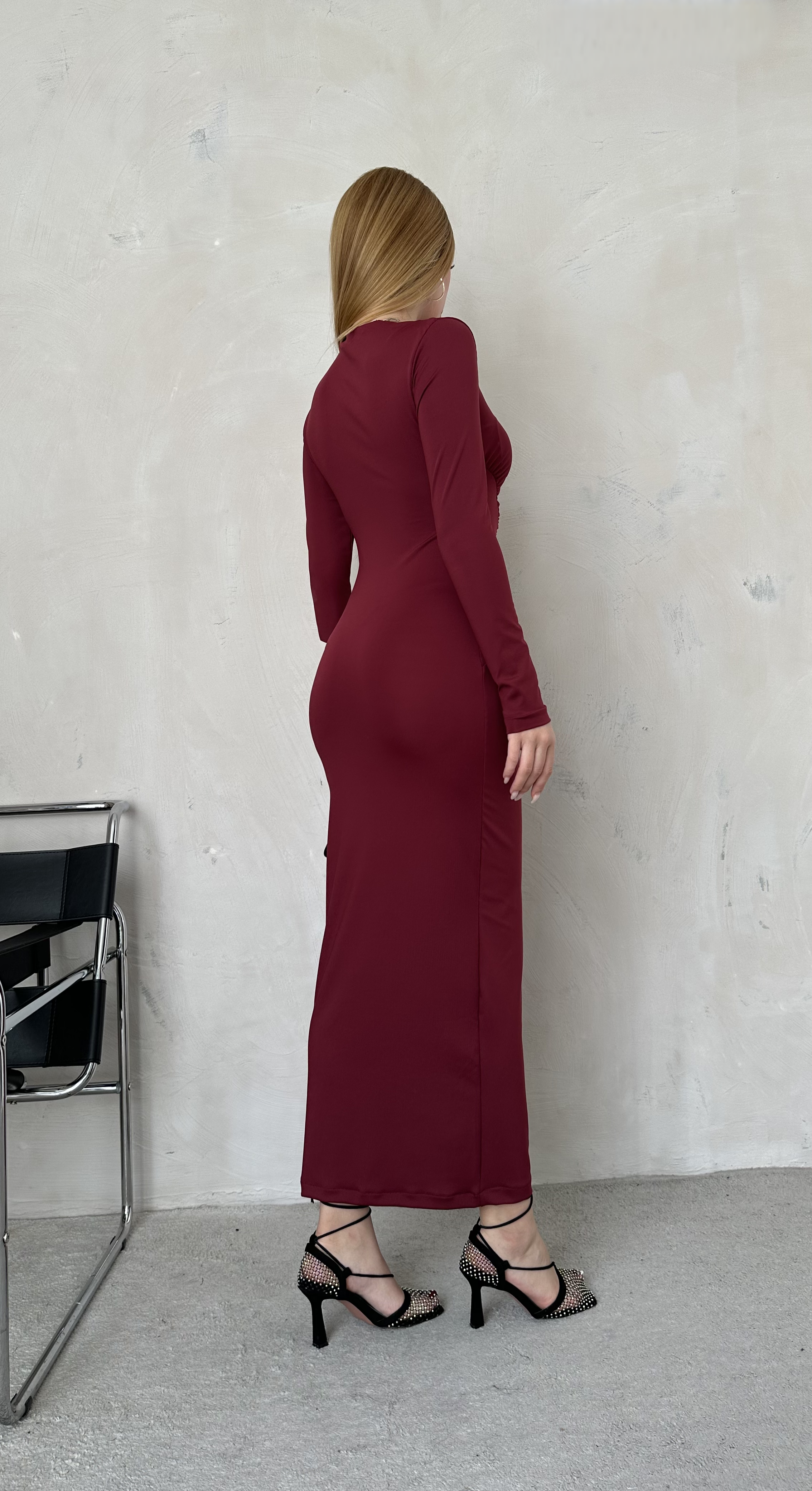 Perla Elbise Bordo