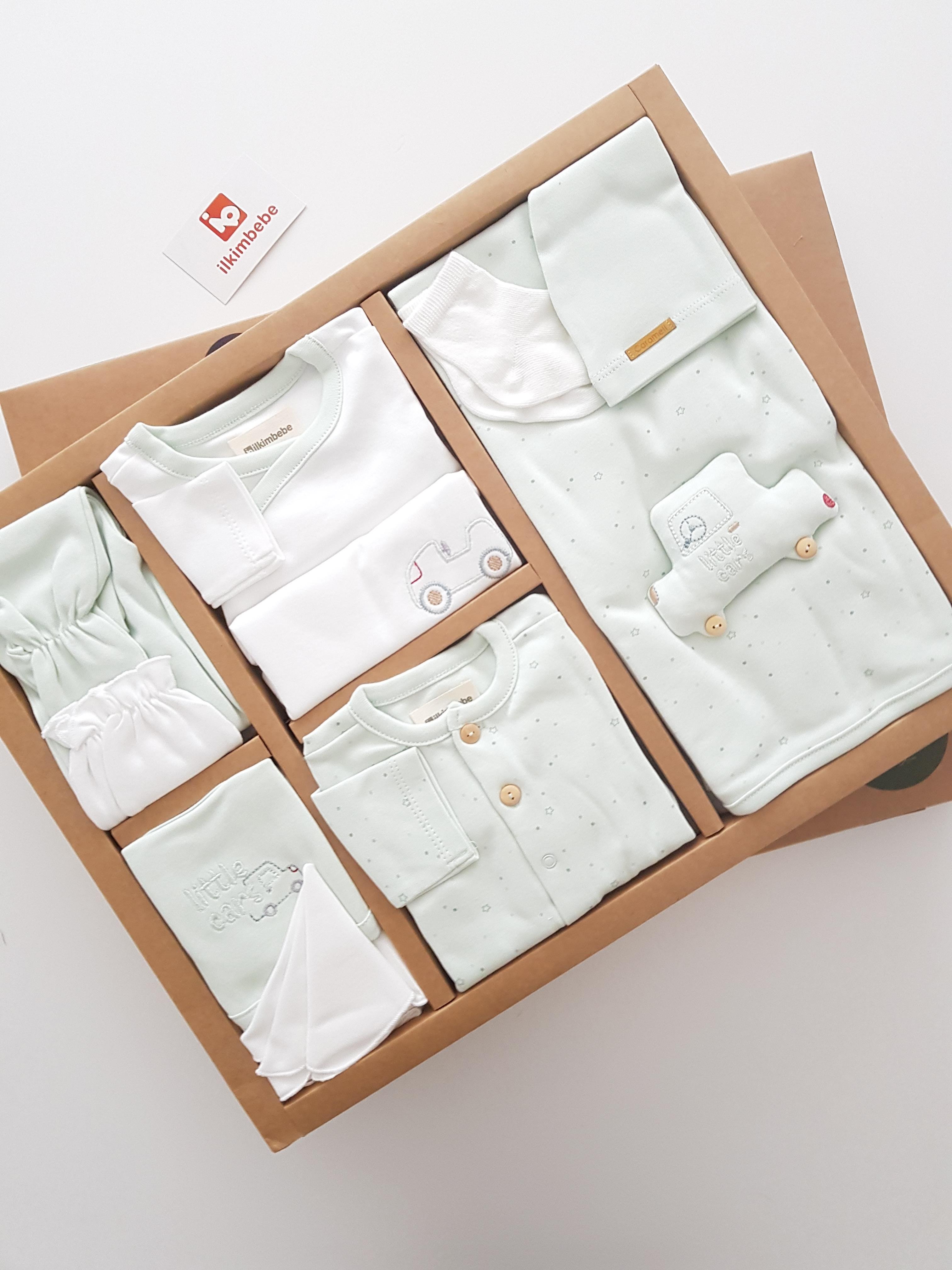 Arabalı 10lu Yenidoğan Hastane Çıkışı Seti - ERKEK BEBEK