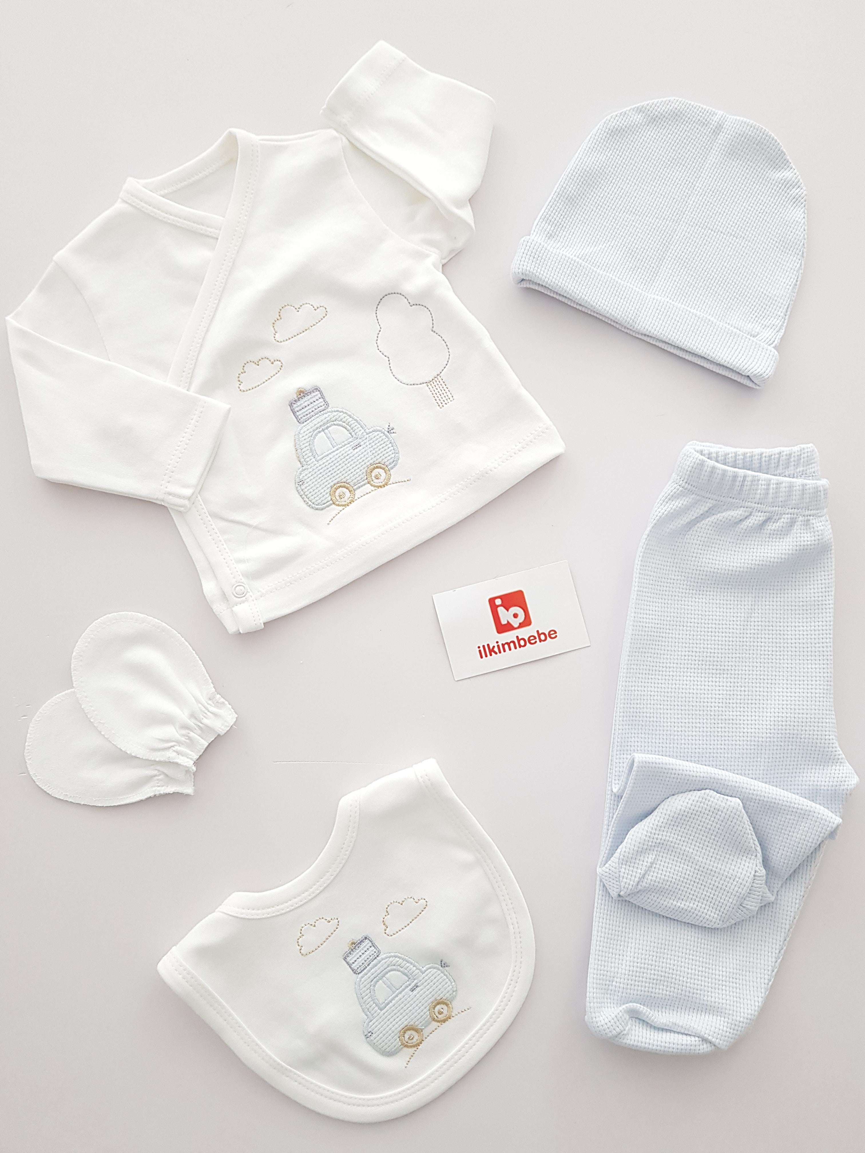 Arabalı 5li Set - ERKEK BEBEK