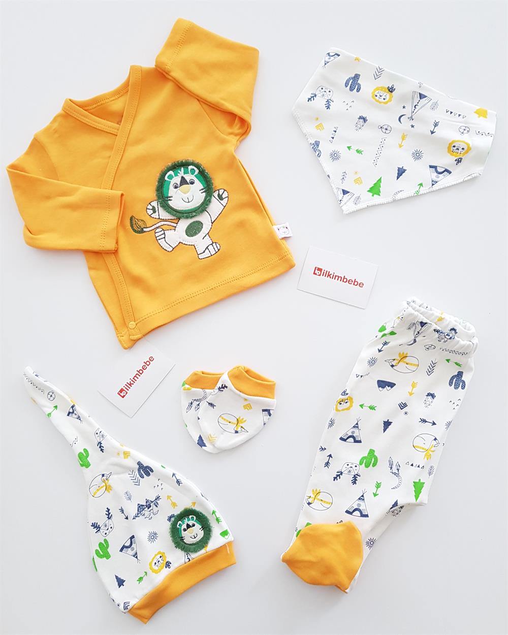 Aslanlı 5li Set - ERKEK BEBEK