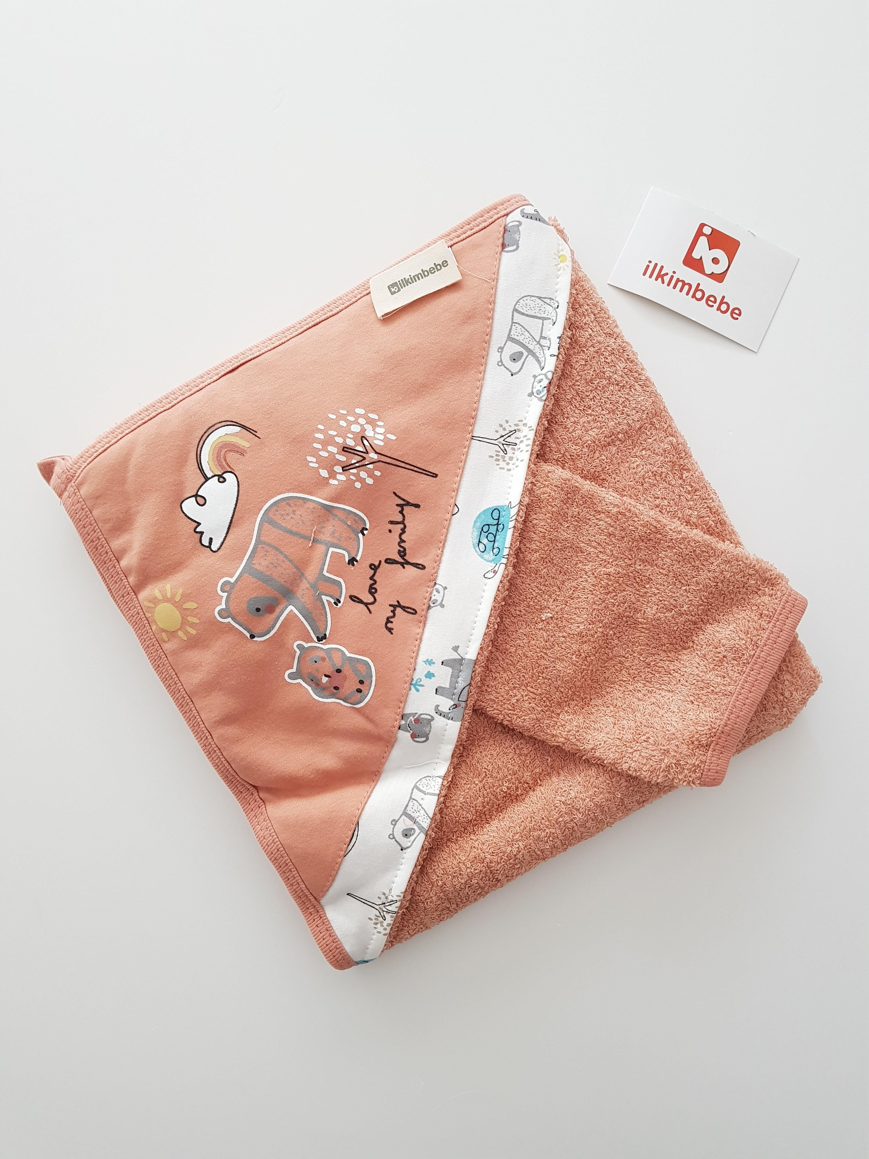 Ayı Ailesi Bebek Havlusu - Erkek Bebek