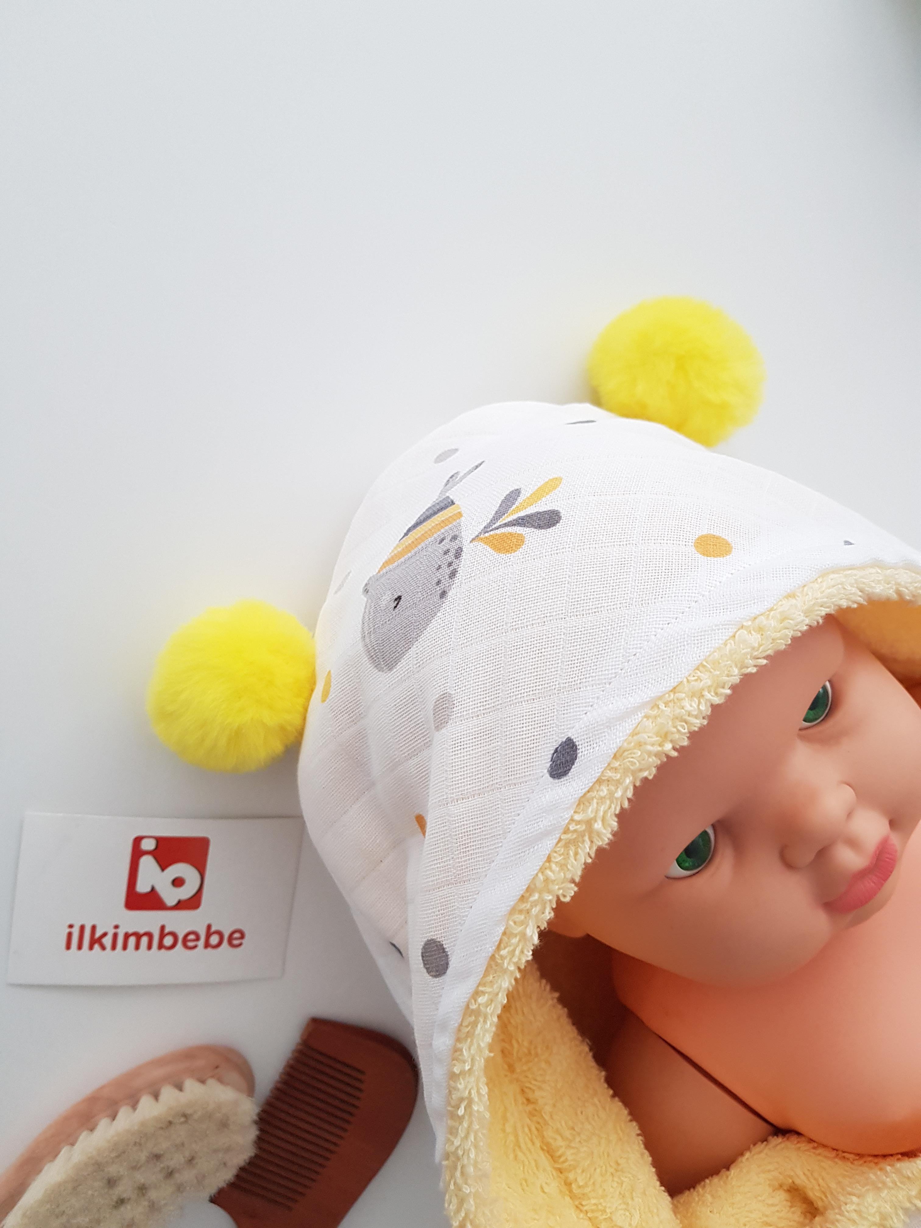 Balinalı Müslin Çift Taraflı Kundak Bebek Havlusu 80x80cm - Erkek Bebek