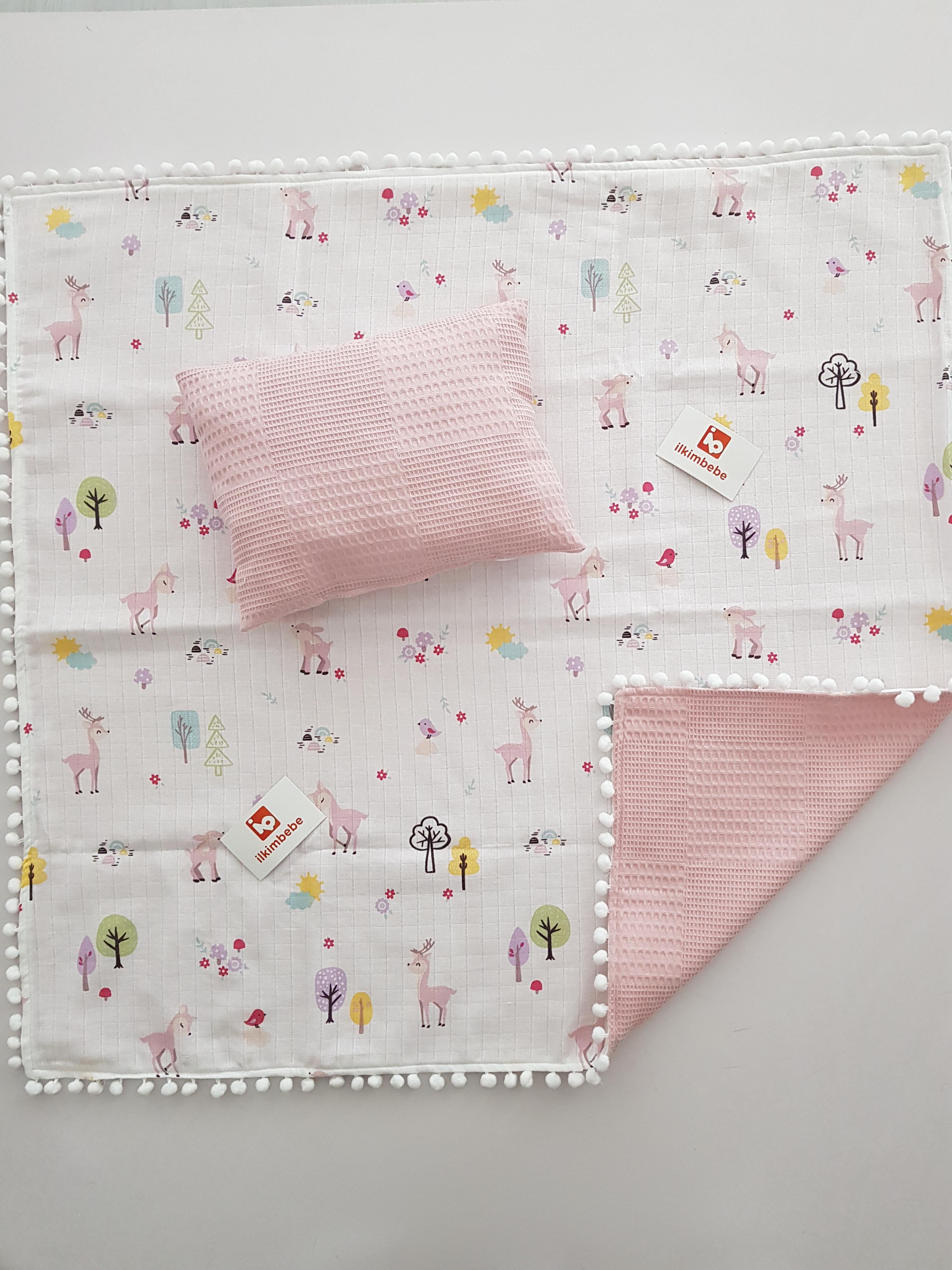 Ceylanlı Pikeli Müslin Battaniye 85x90 Yastık 33x25 - BATTANİYE&ALT AÇMA