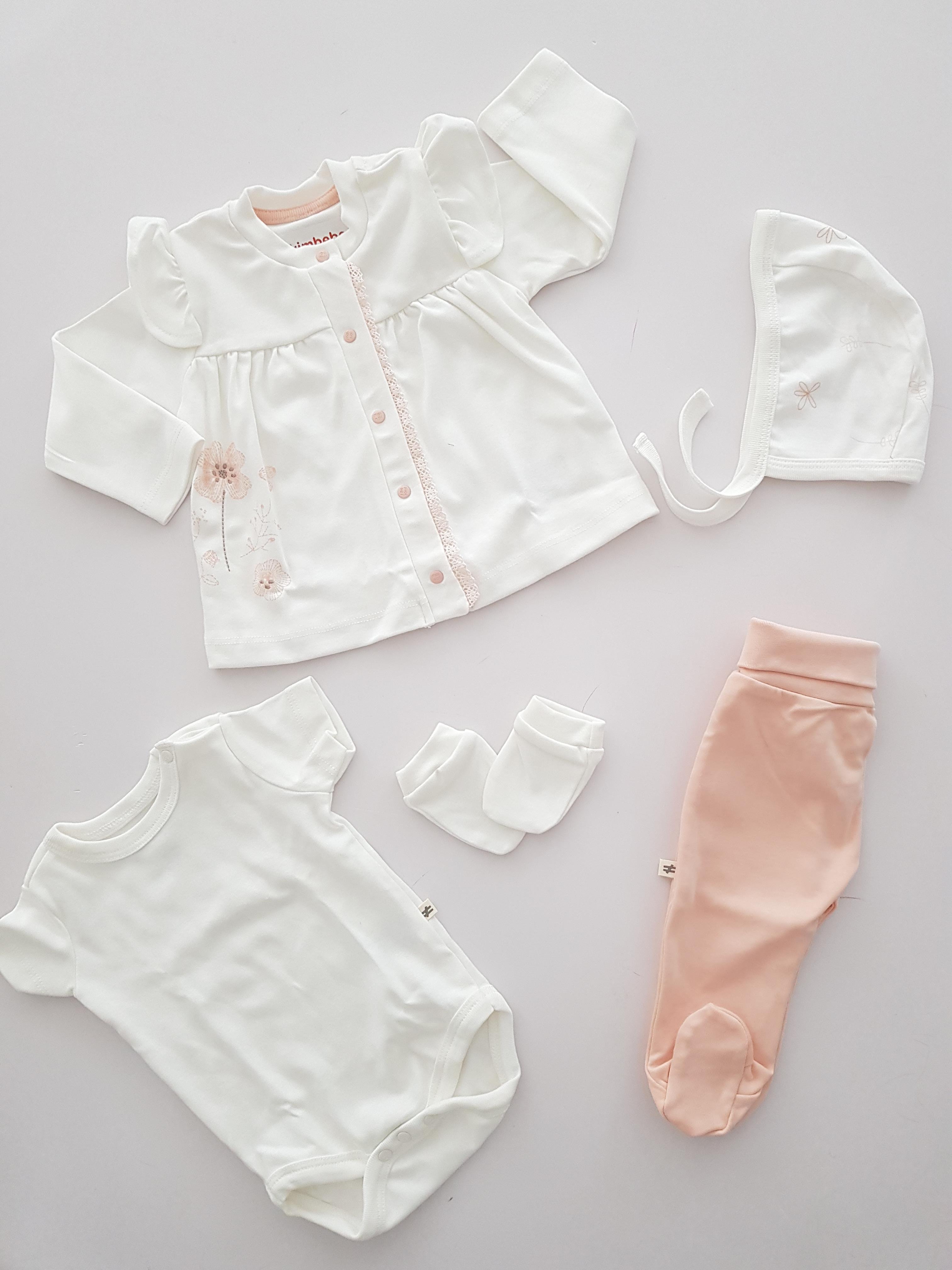 Çiçekli 5li Set - KIZ BEBEK