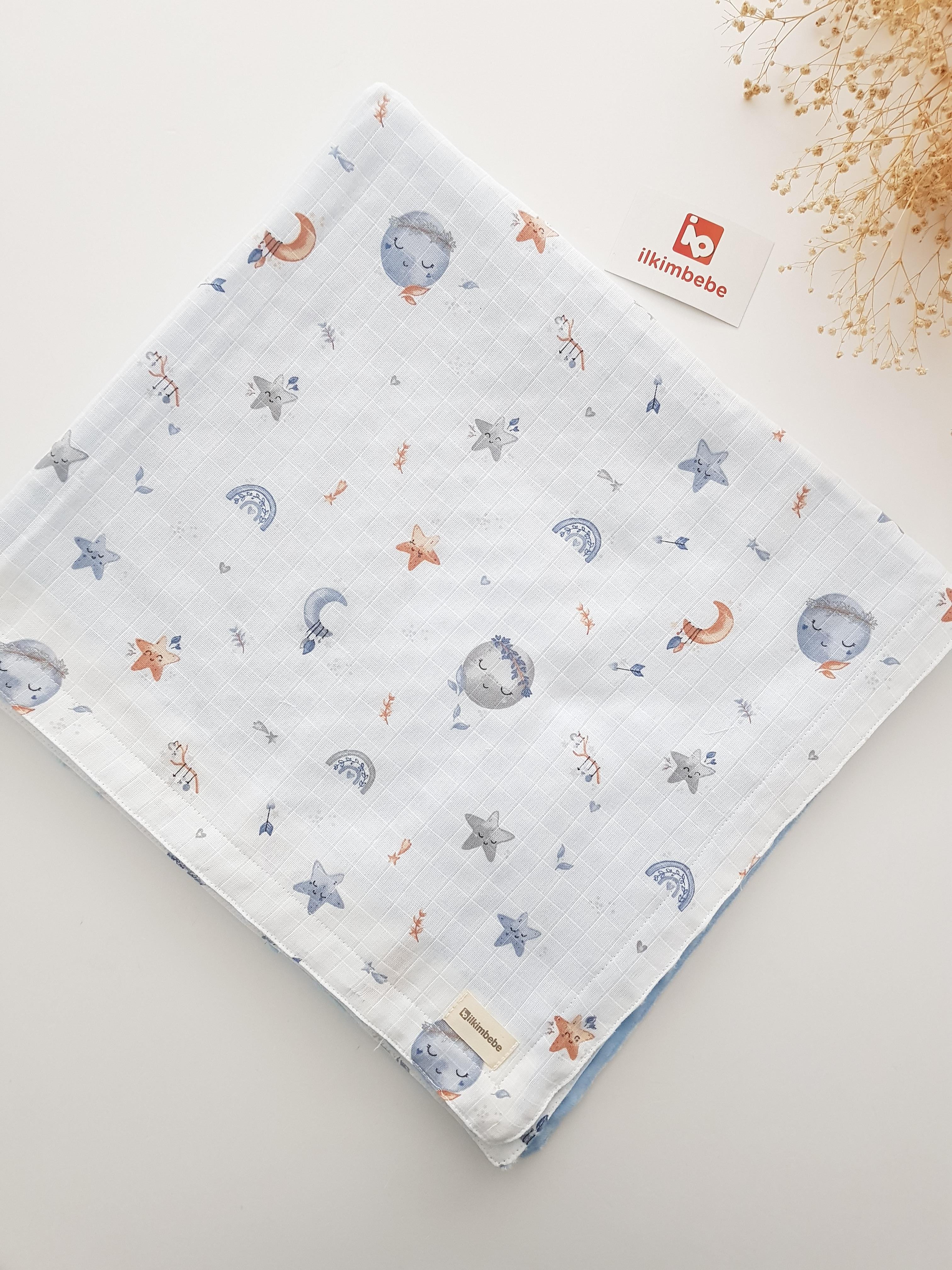 Dolunay Nohut Bebek Battaniye 85x90 - Çift Katlı Müslin Battaniye