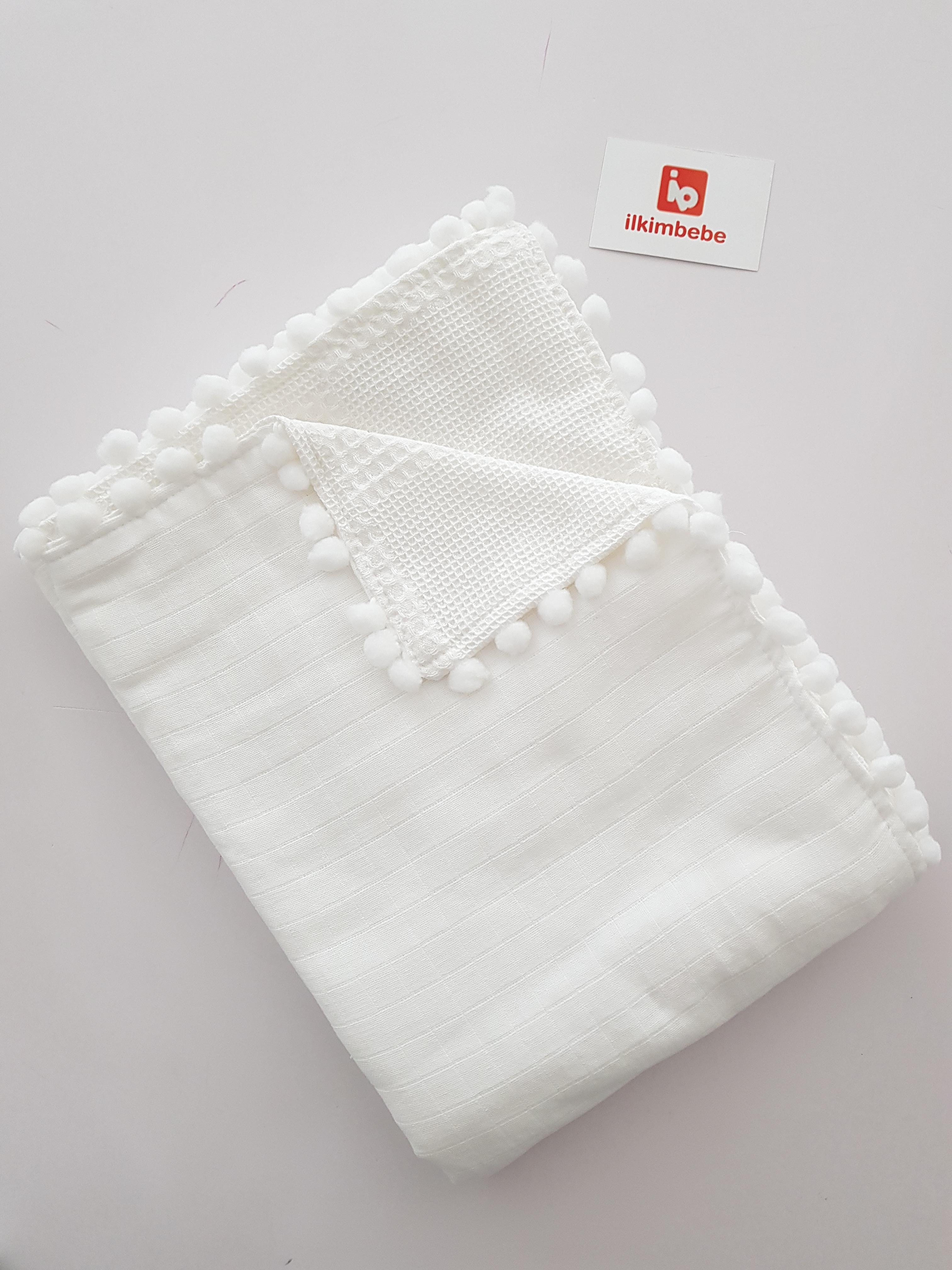 Düz Renk Pikeli Müslin Battaniye 85x90 - BATTANİYE&ALT AÇMA