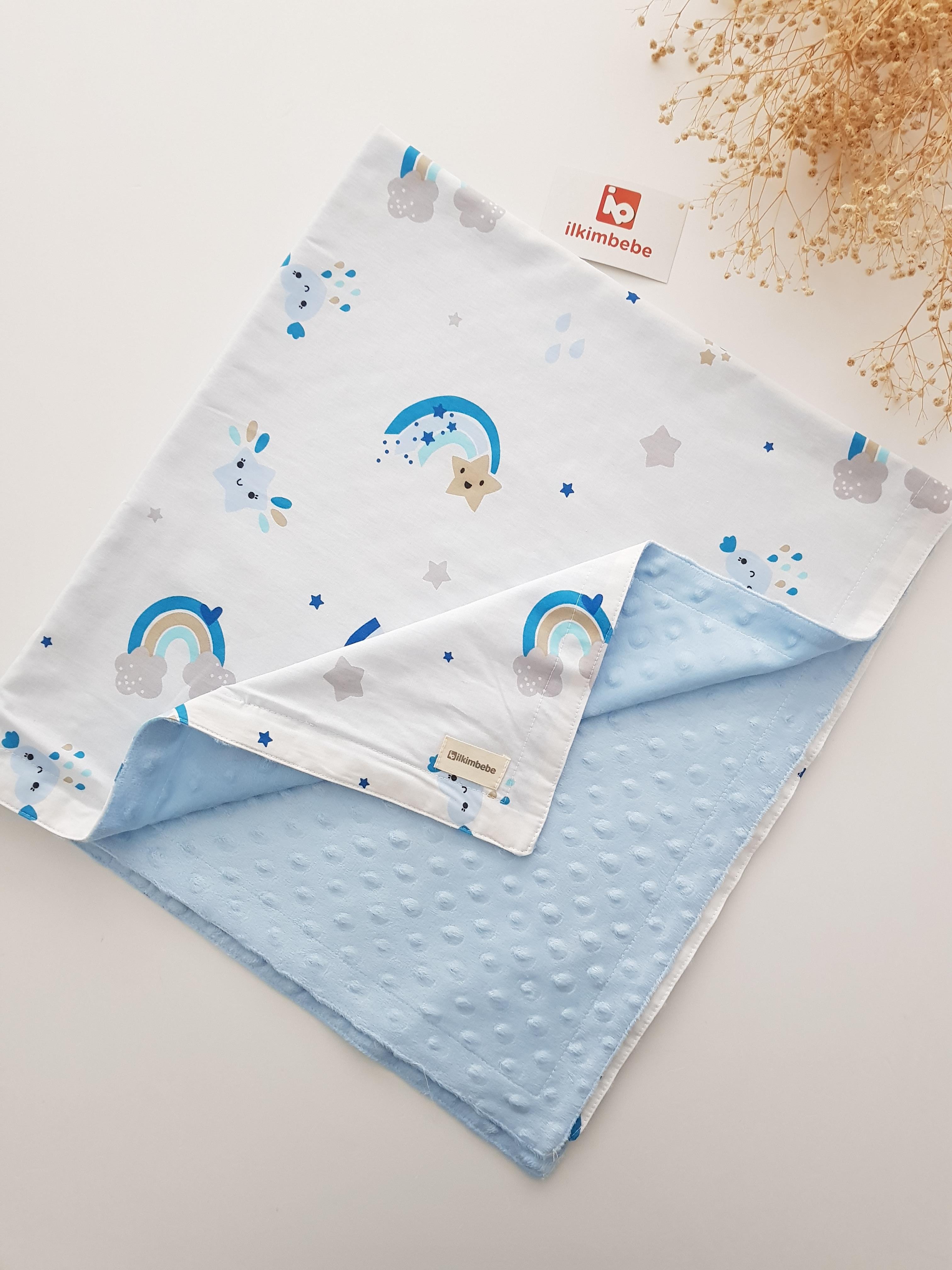 Gökkuşağı Nohut Bebek Battaniye 85x90 - Çift Katlı Müslin Battaniye