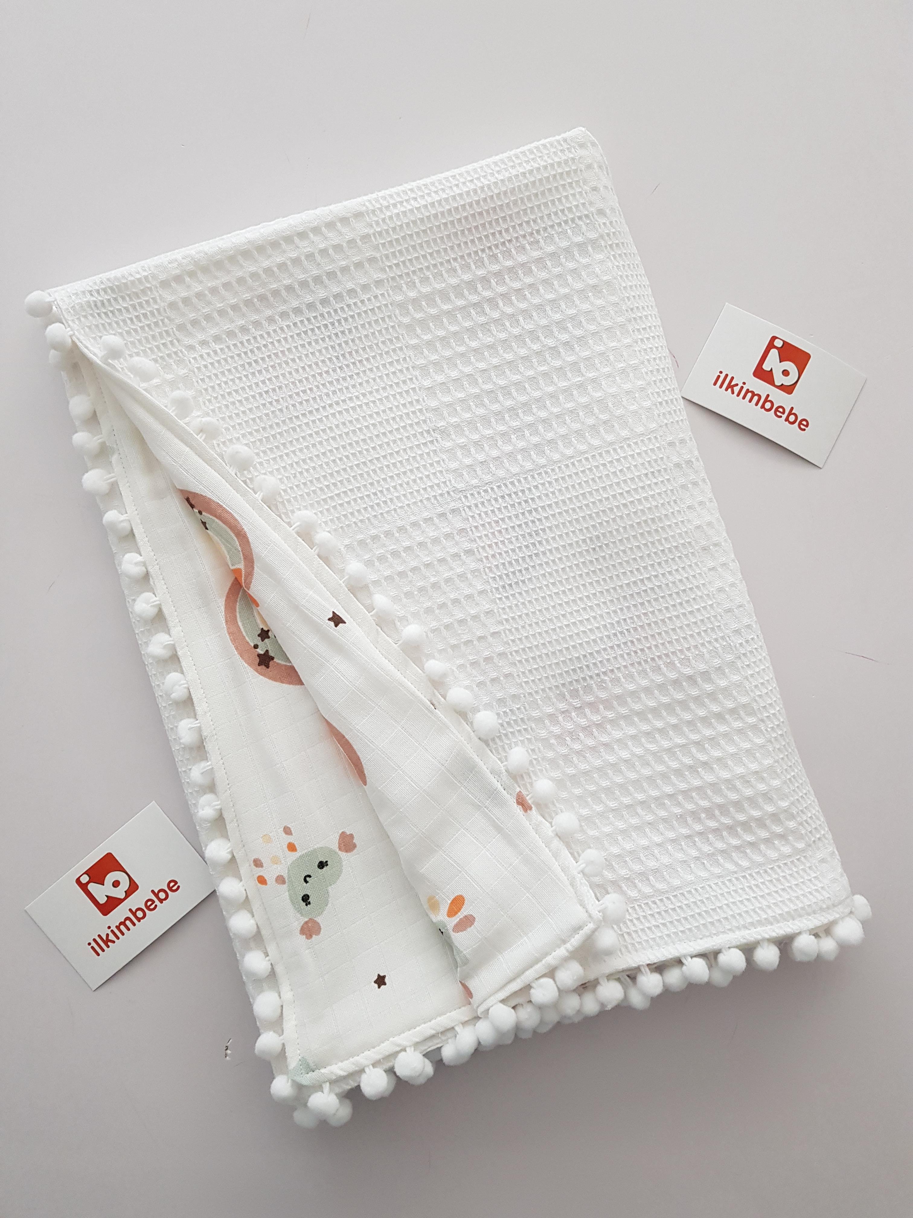 Gökkuşağı Pikeli Bebek Battaniyesi 85x90 - Pikeli Battaniye