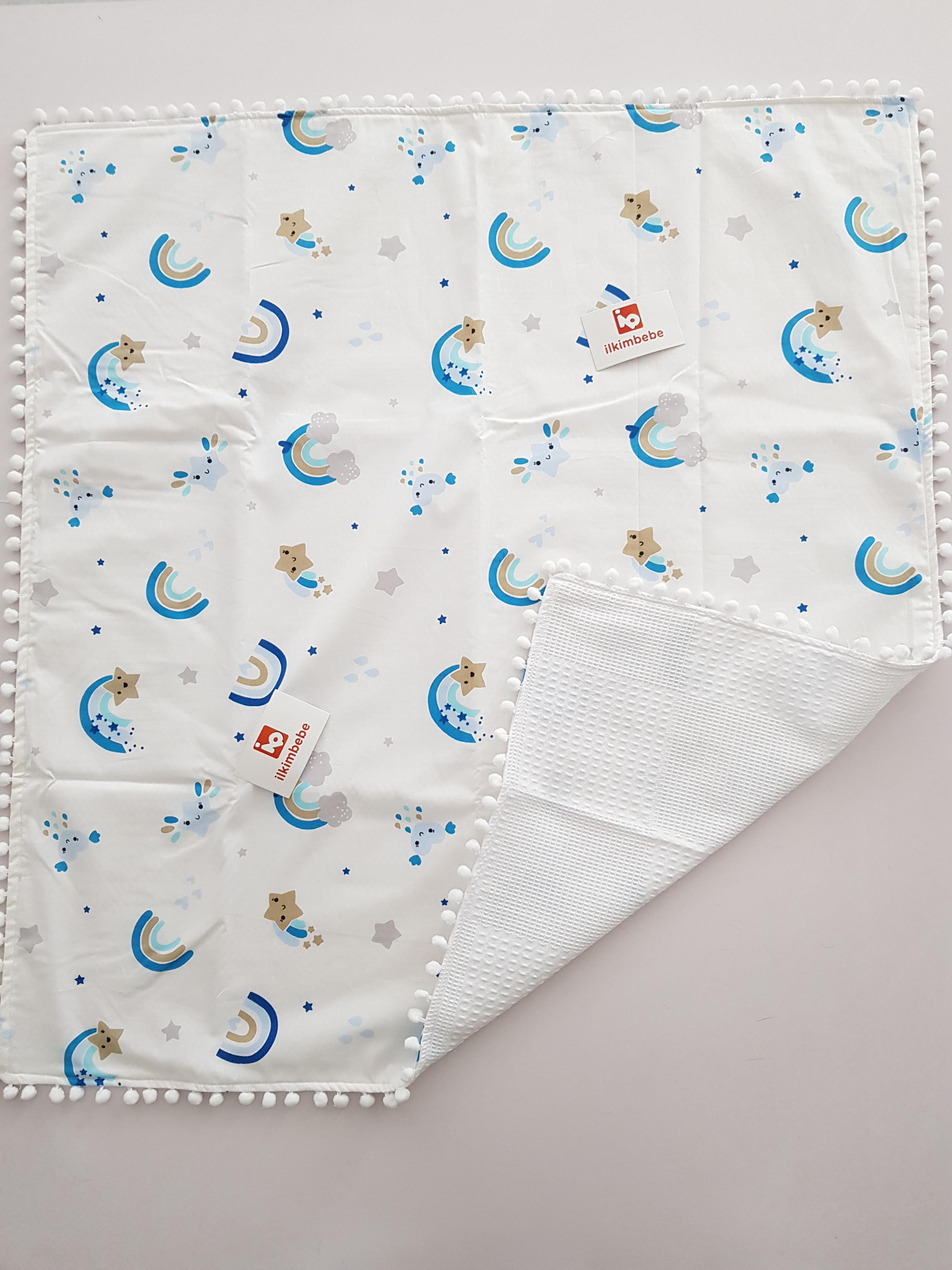 Gökkuşağı Pikeli Müslin Battaniye 85x90 cm - BATTANİYE&ALT AÇMA