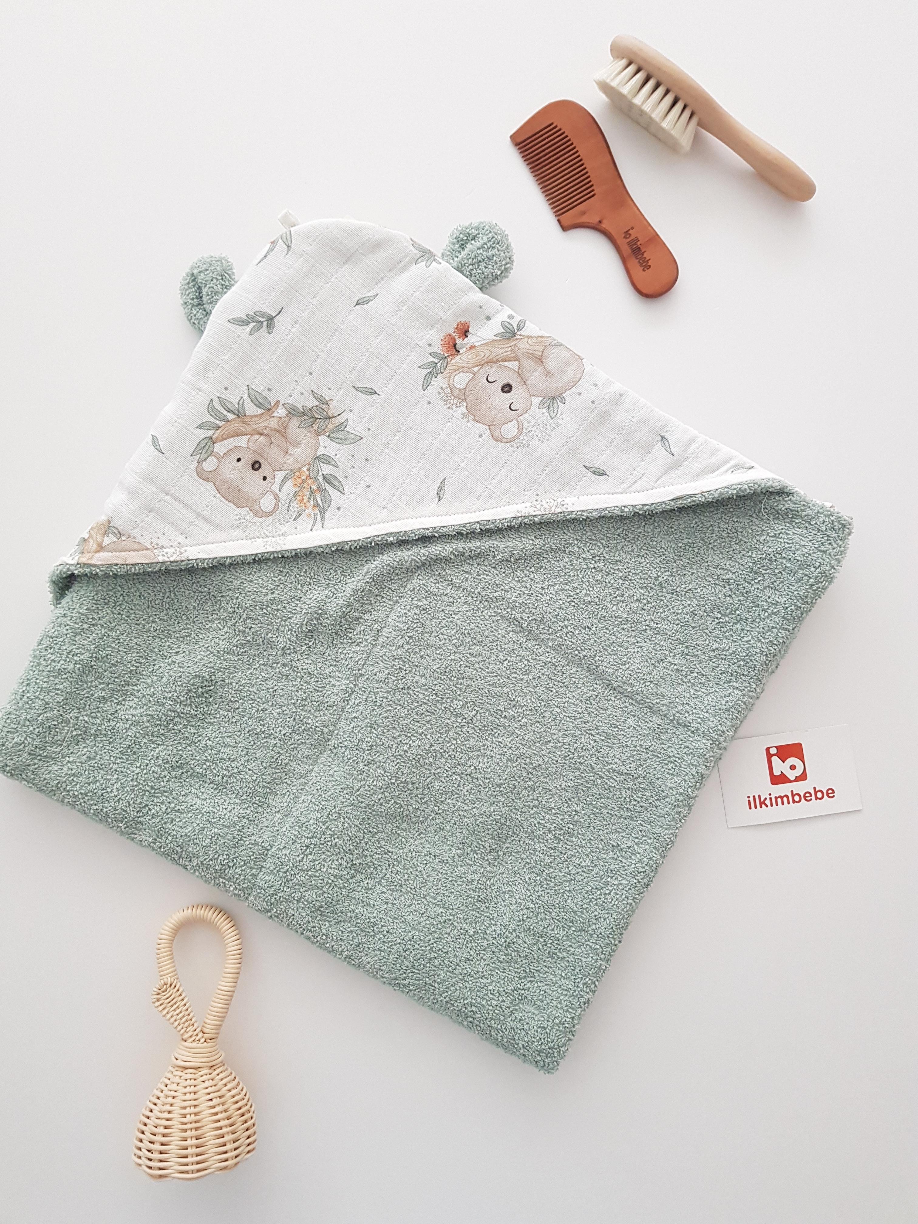 Koala Müslinli Çift Taraflı Kundak Bebek Havlusu 80x80 - Erkek Bebek