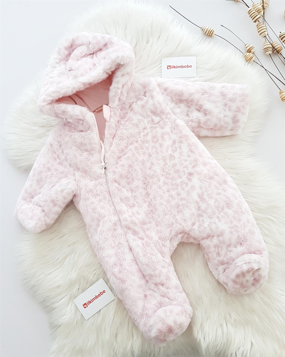 Leopar Kız Peluş Tulum - KIZ BEBEK