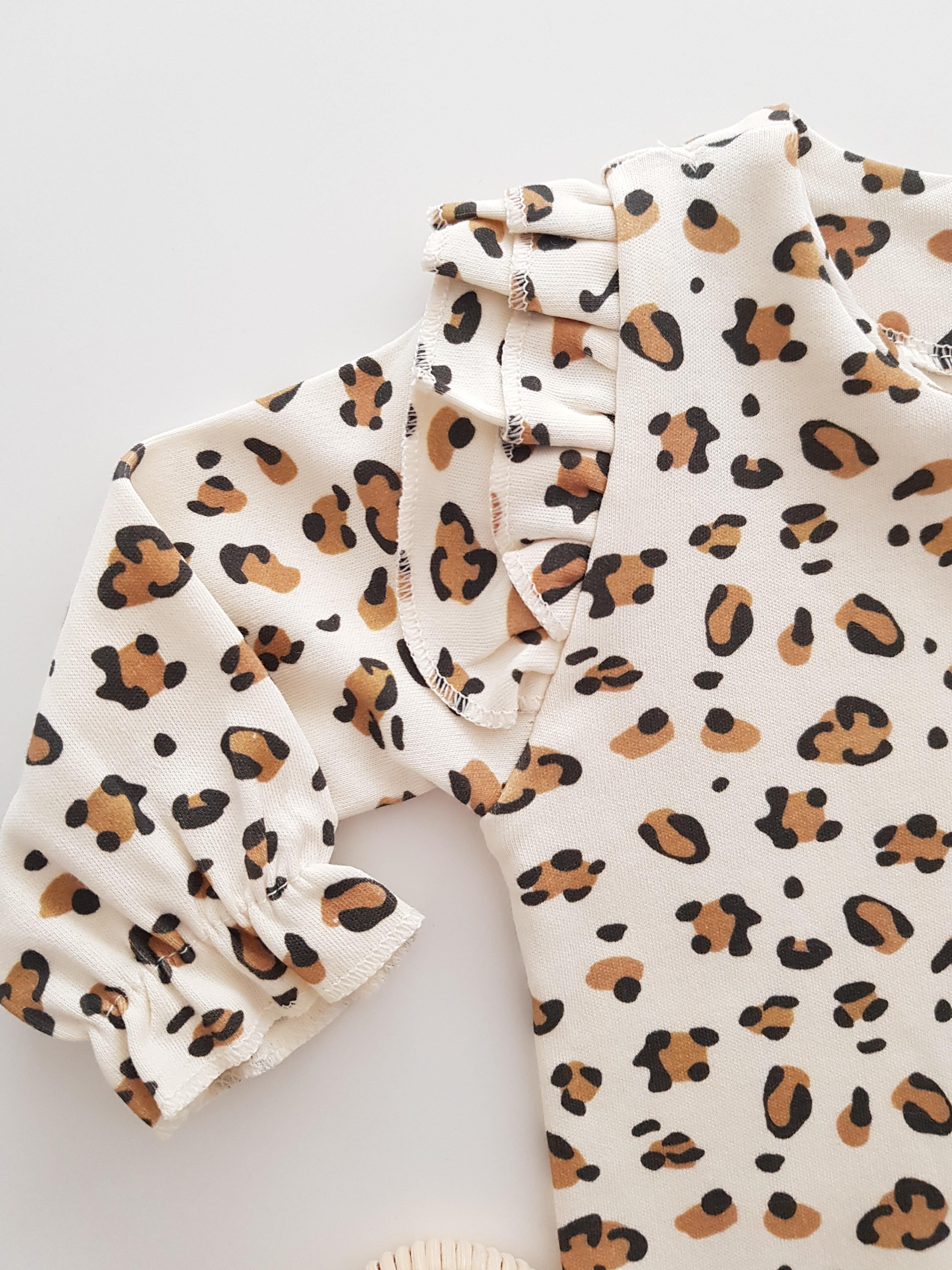 Leoparlı Bebek Tulumu - KIZ BEBEK