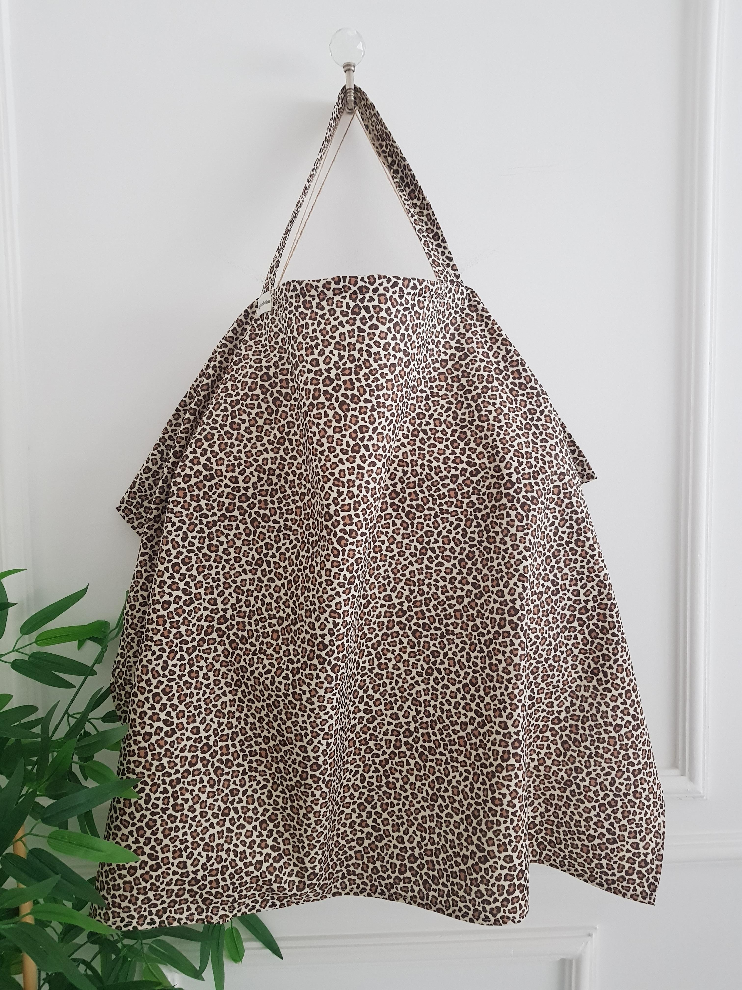 Leoparlı Konforlu Balenli Emzirme Önlüğü , Örtüsü - 70x100 Cm , Anne Bebek - Emzirme Önlüğü