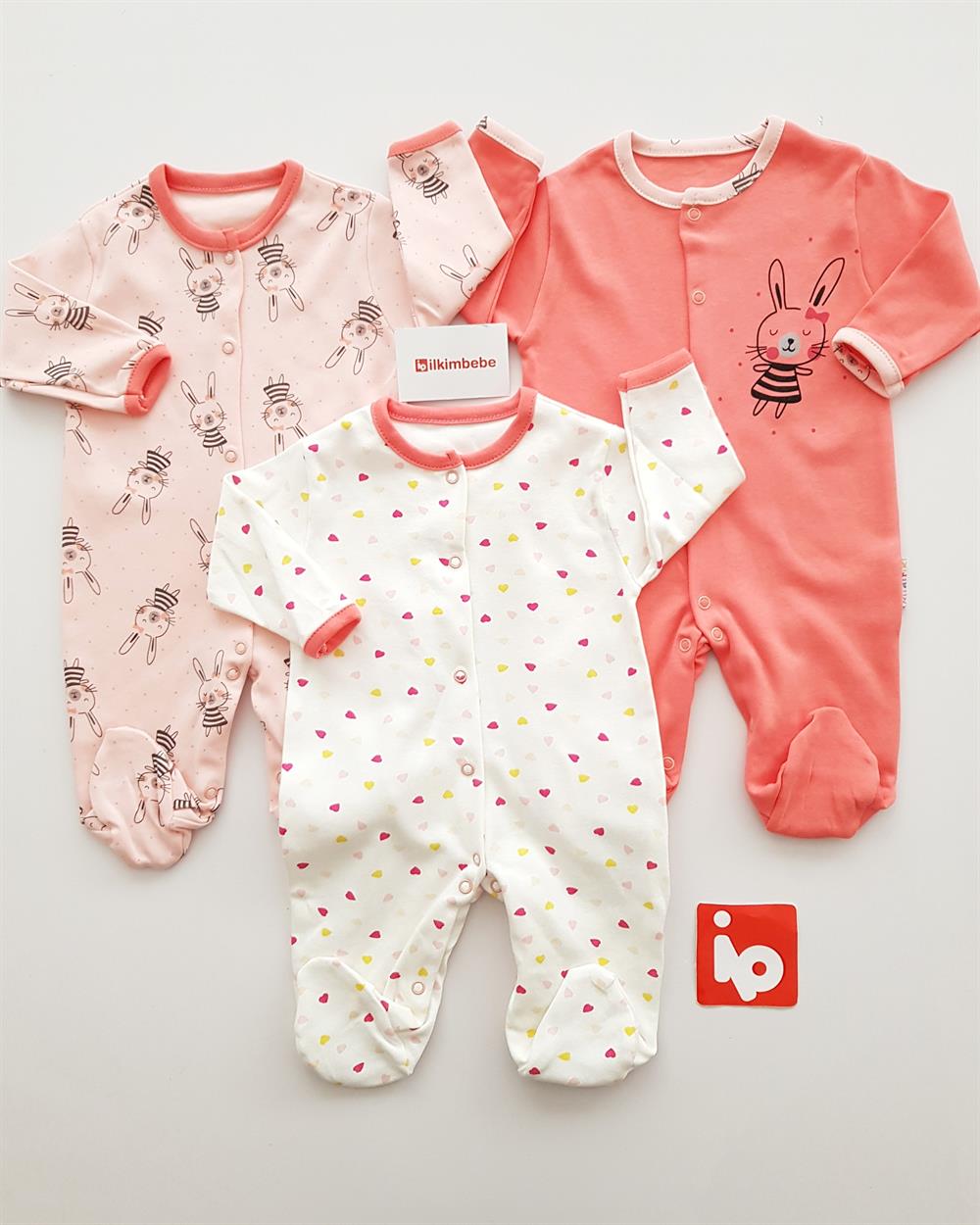 Mutlu Tavşan 3 lü Set - KIZ BEBEK