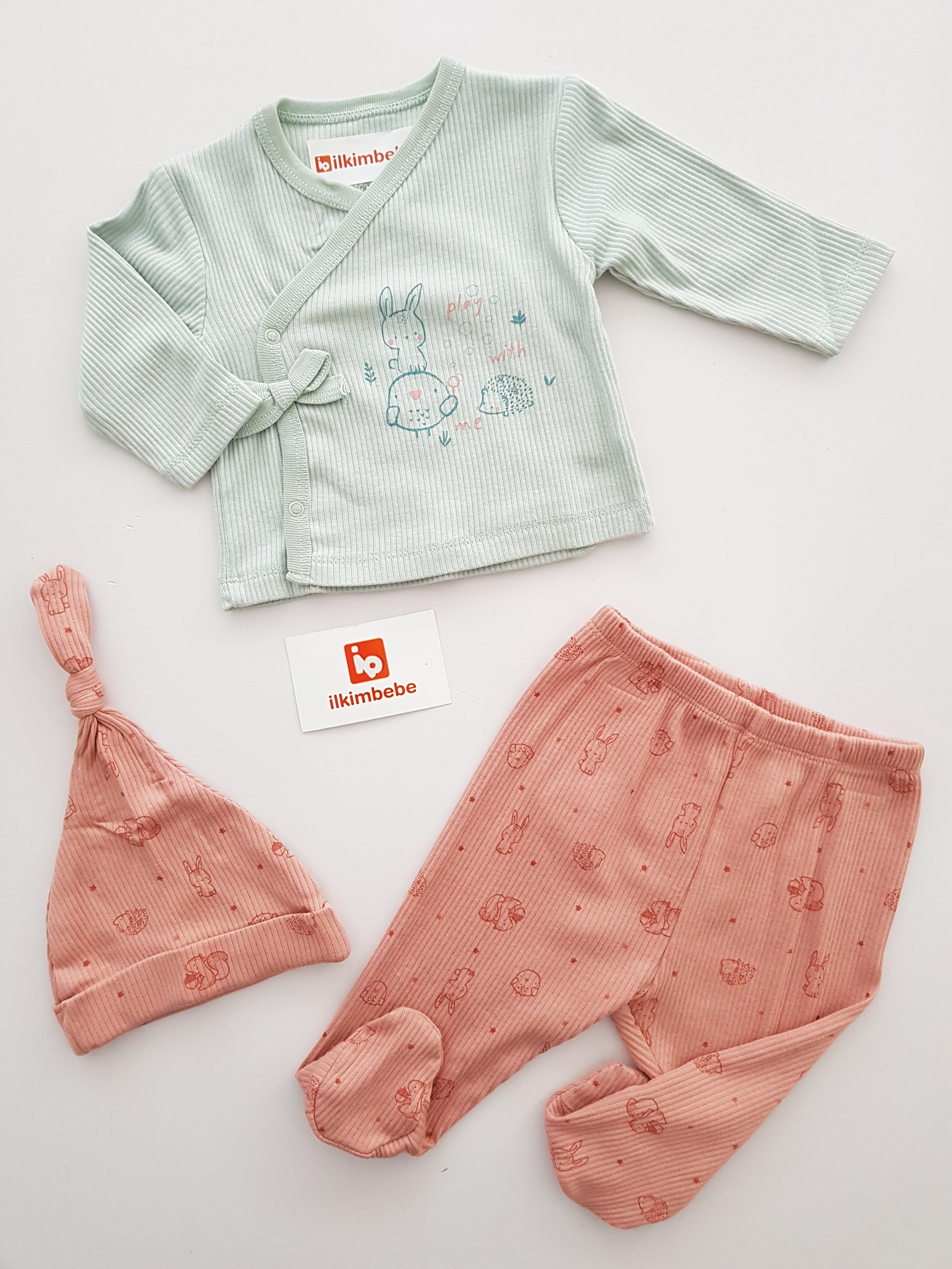 Organik Tavşanlı 3lü Set - Kız Takım