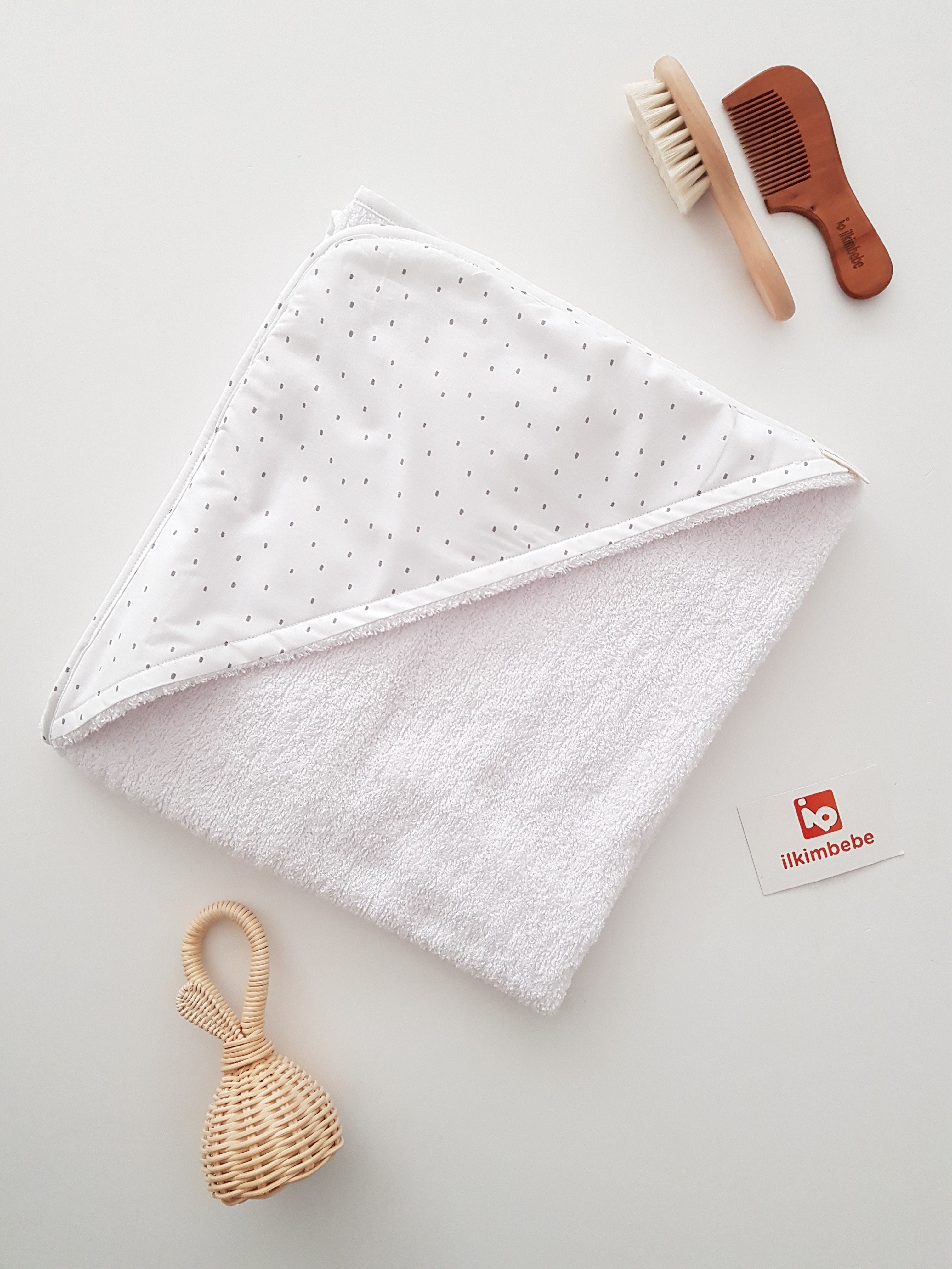 Puanlı Bebek Havlusu 80x80 - Erkek Bebek