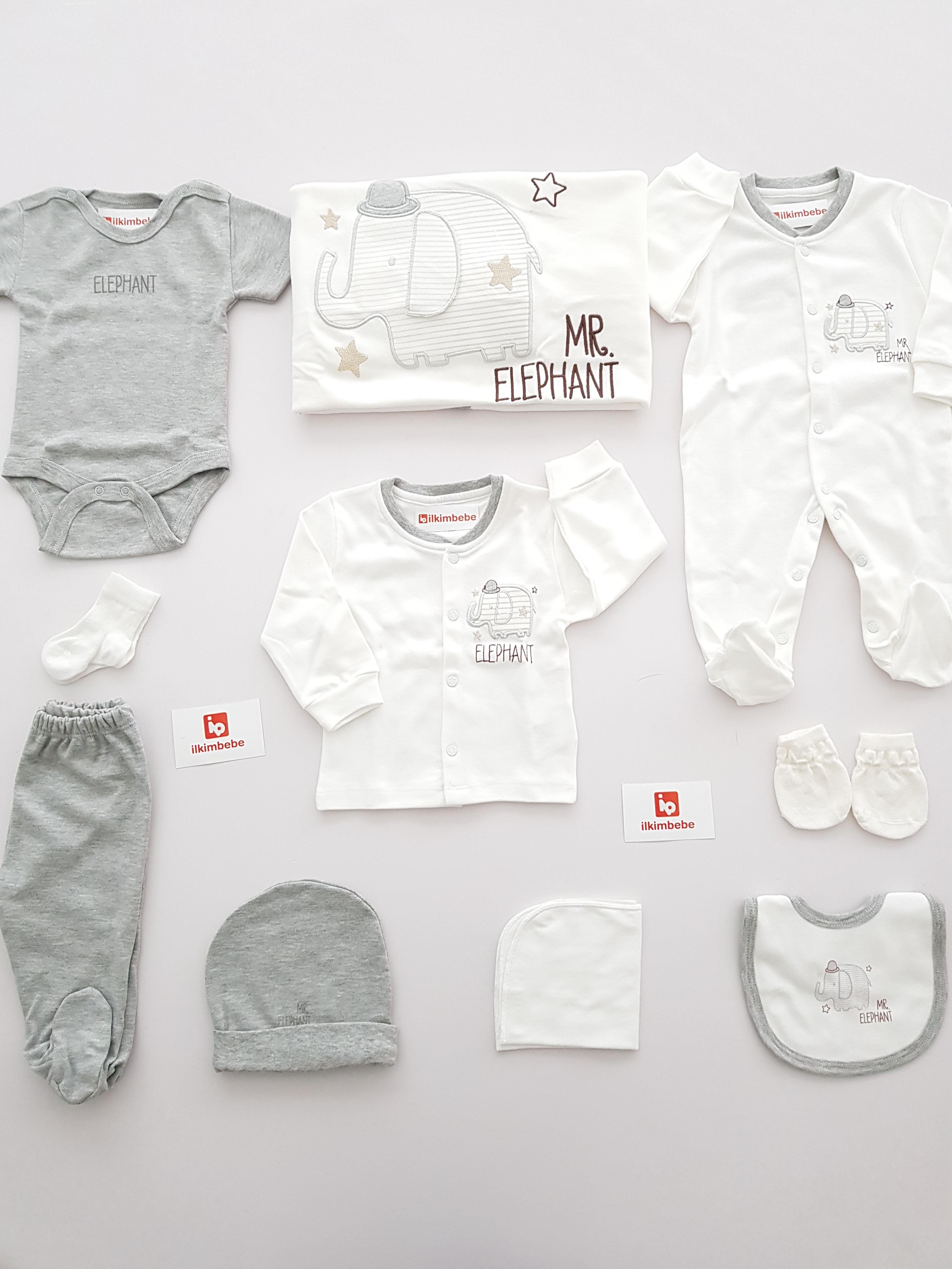 Şapkalı Fil 10lu Set - ERKEK BEBEK
