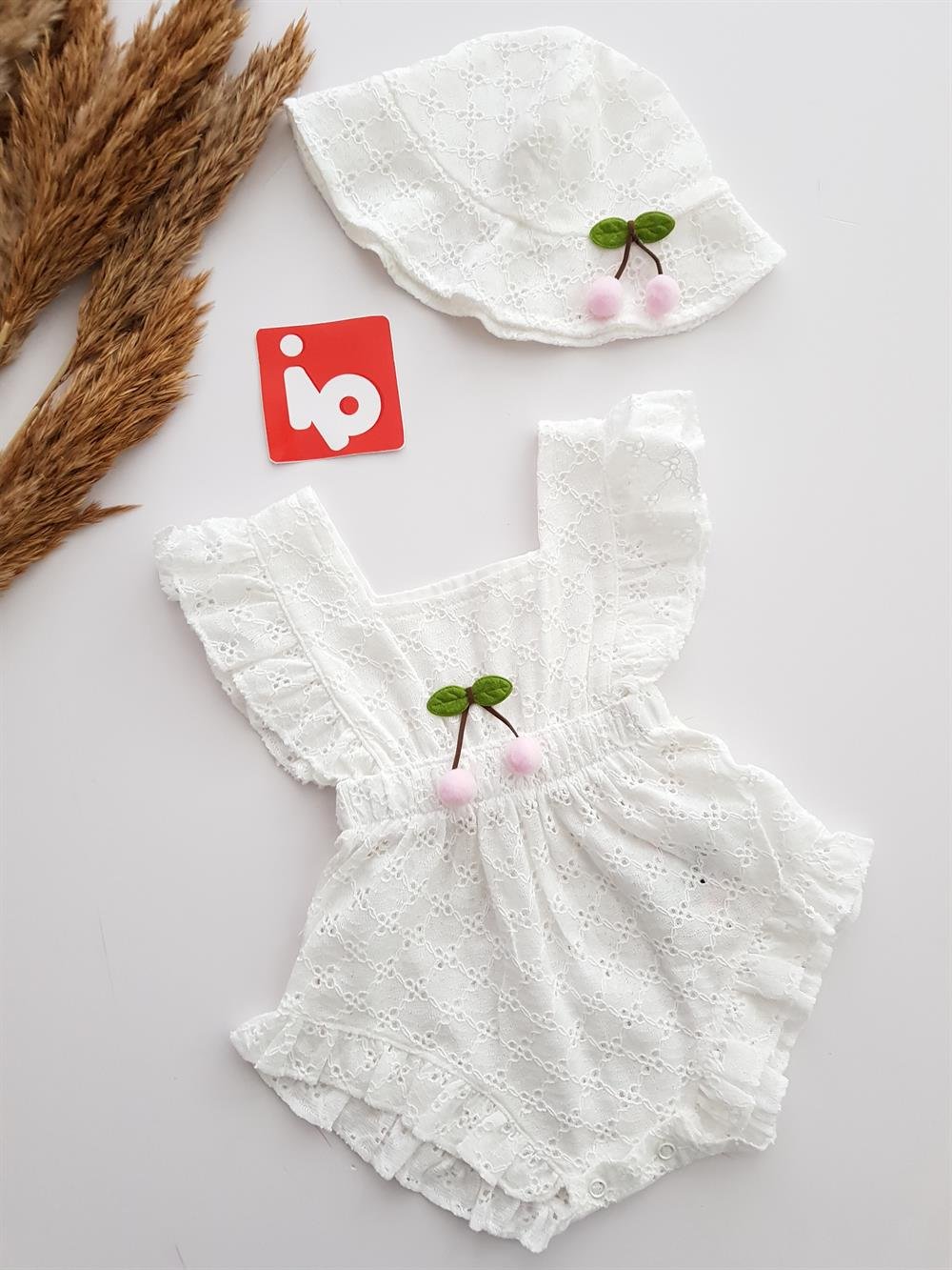 Şapkalı Romper Tulum - KIZ BEBEK