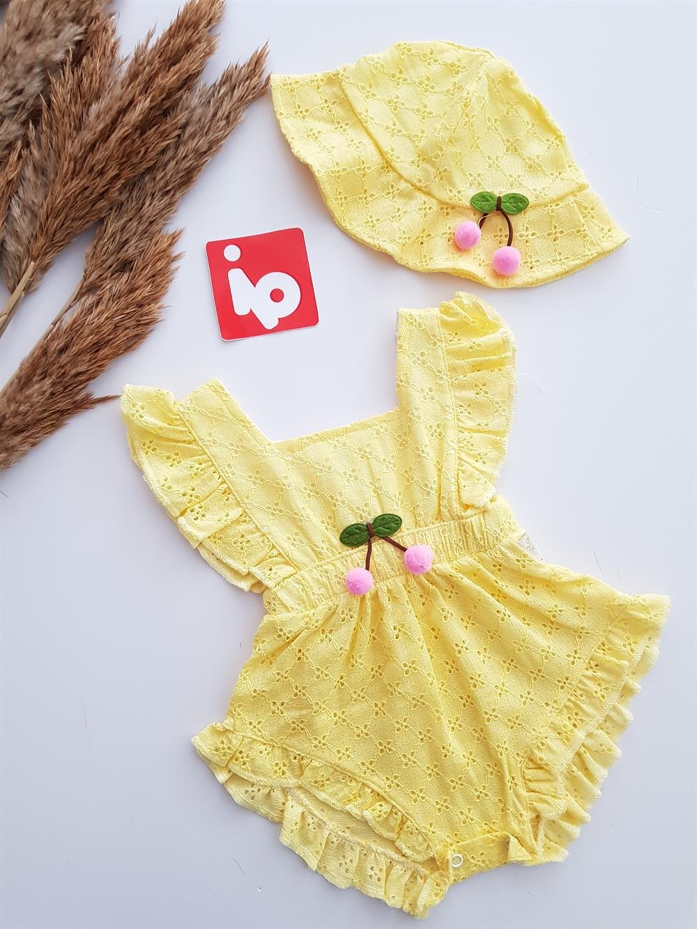 Şapkalı Romper Tulum - KIZ BEBEK