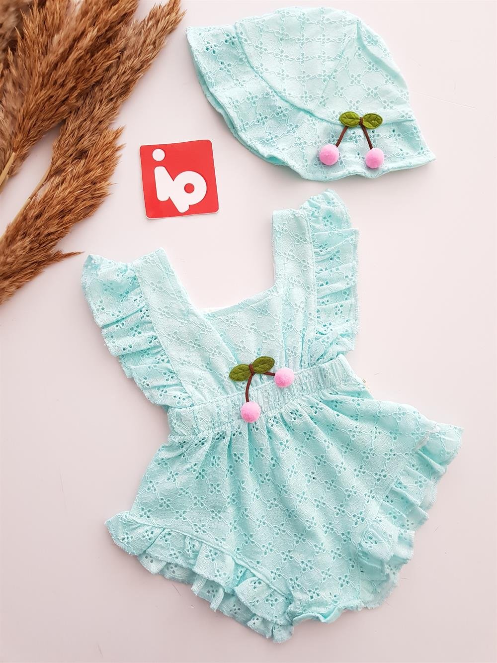 Şapkalı Romper Tulum - KIZ BEBEK