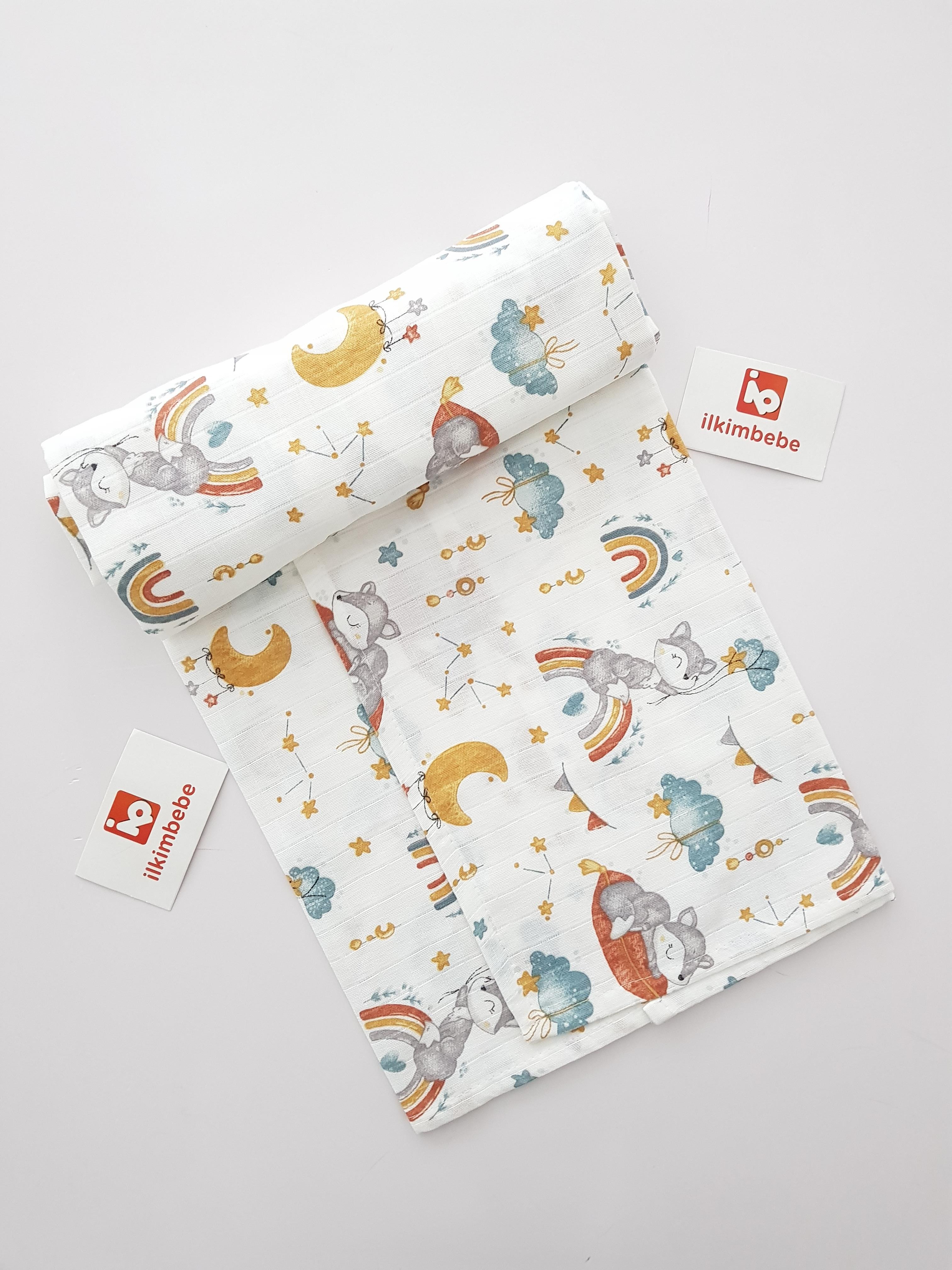 Tilkili Müslin Battaniye 100x110 - BATTANİYE&ALT AÇMA