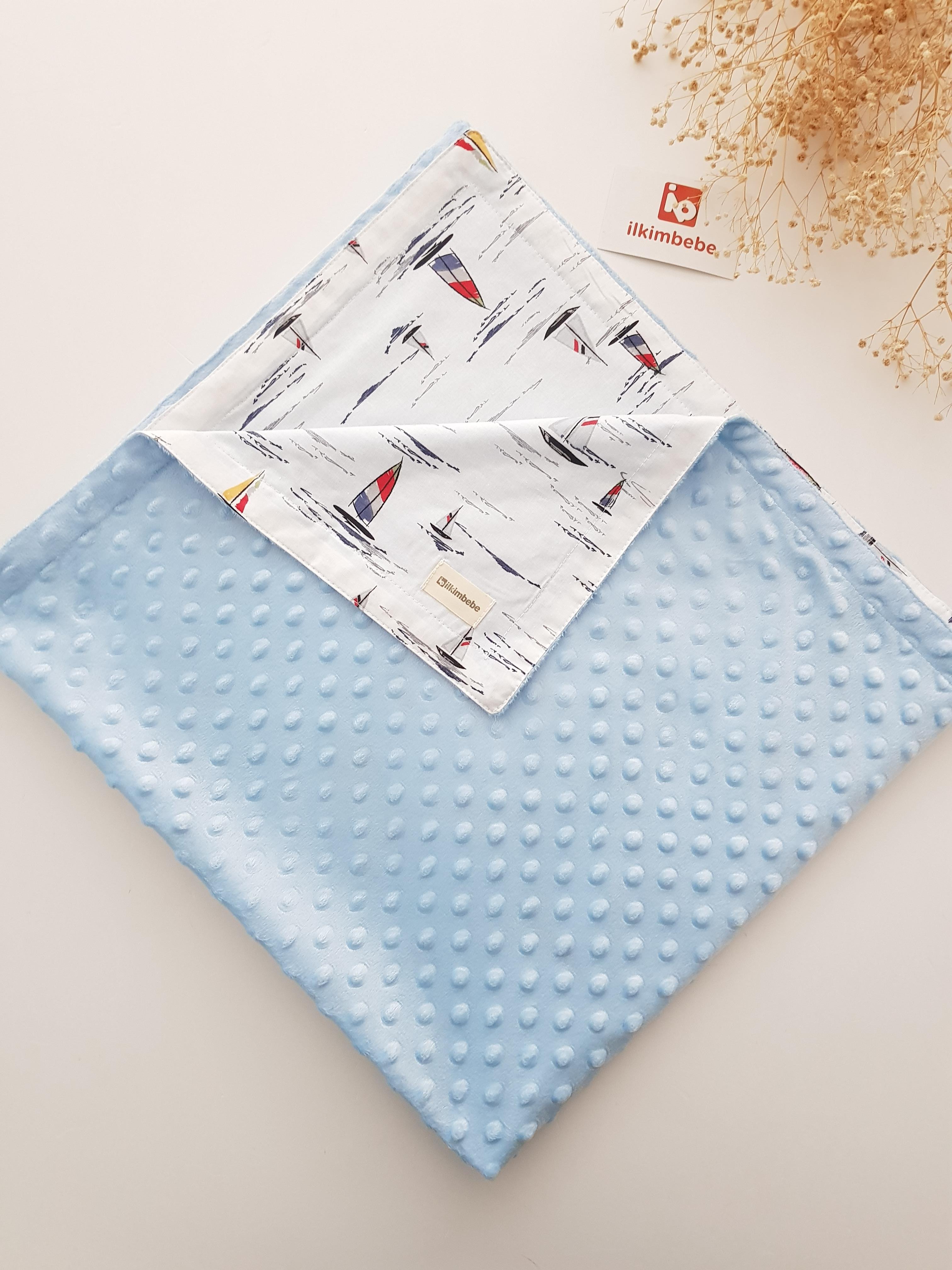 Yelkenli Nohut Bebek Battaniye 85x90 - Çift Katlı Müslin Battaniye