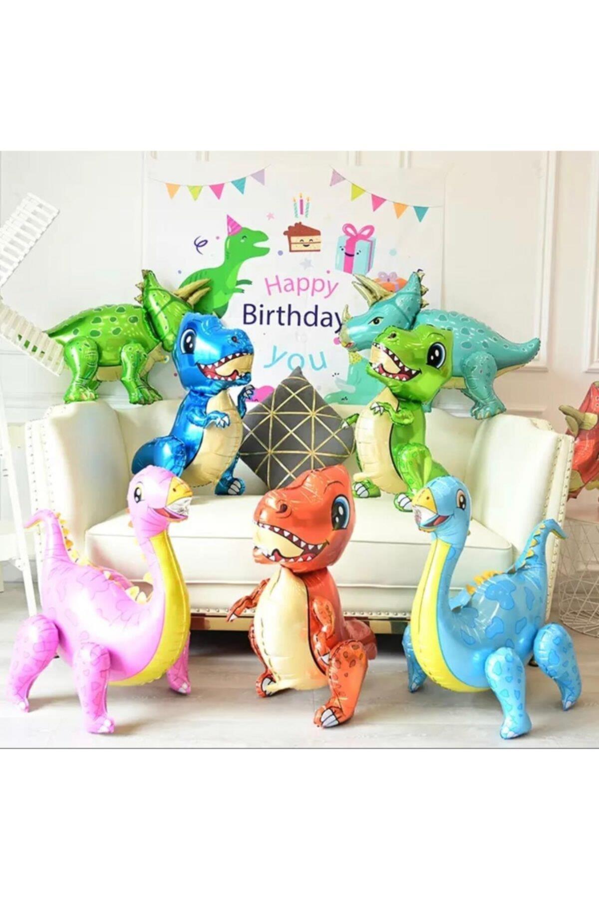 4d Dev Mavi Stegosaurus Dinazor Airwalker Yürüyen Folyo Balon 57,5-92cm Doğum Günü Parti