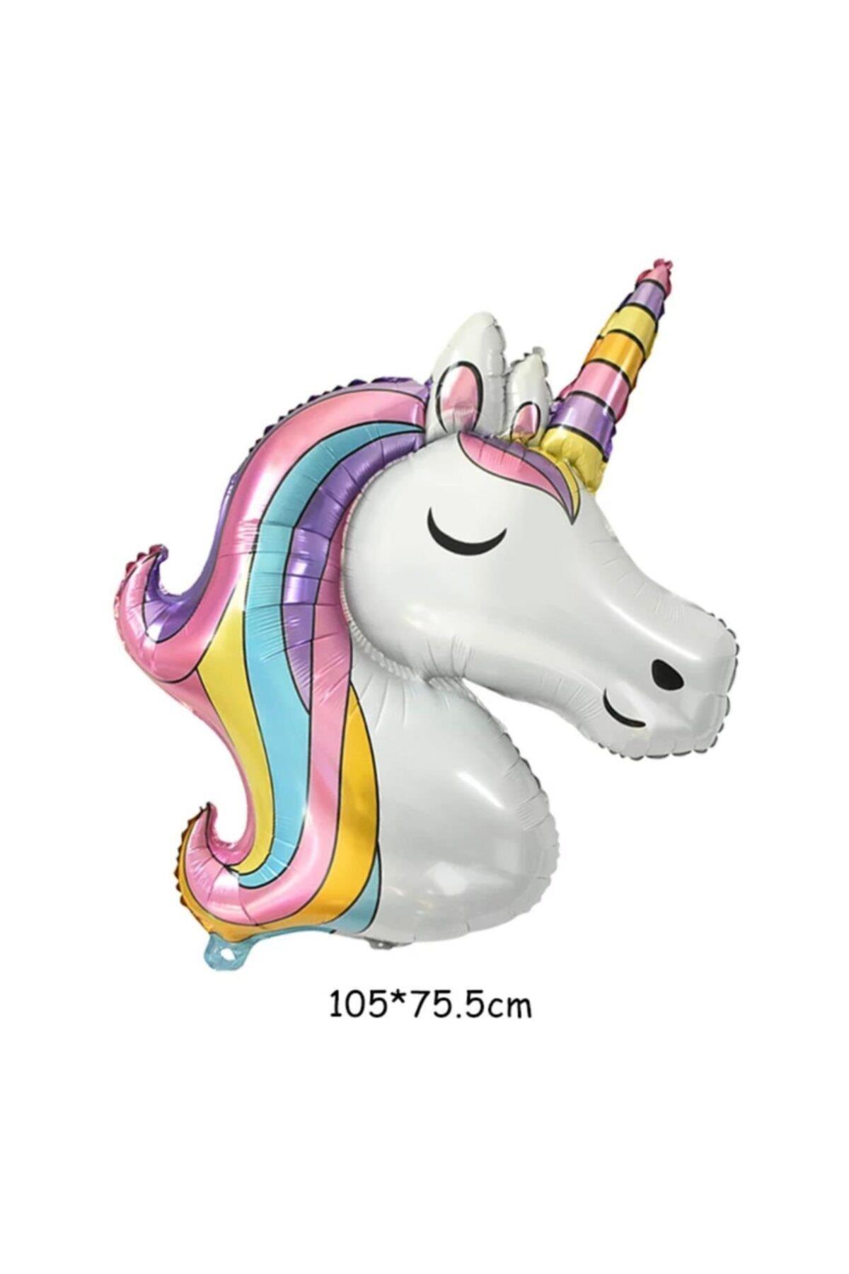 7 Parça Dev Unicorn 5 Yaş Harf Yıldızlı Folyo Balon Seti Doğumgünü Yaşgünü