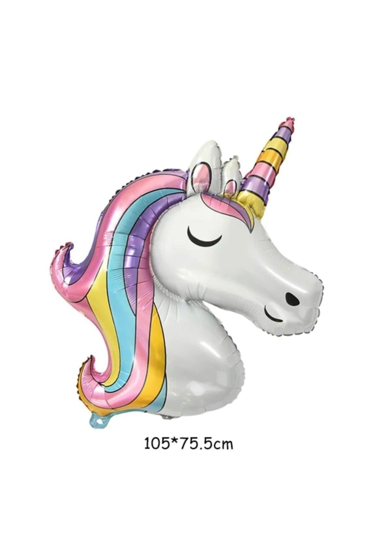 7 Parça Dev Unicorn 8 Yaş Harf Yıldızlı Folyo Balon Seti Doğumgünü Yaşgünü