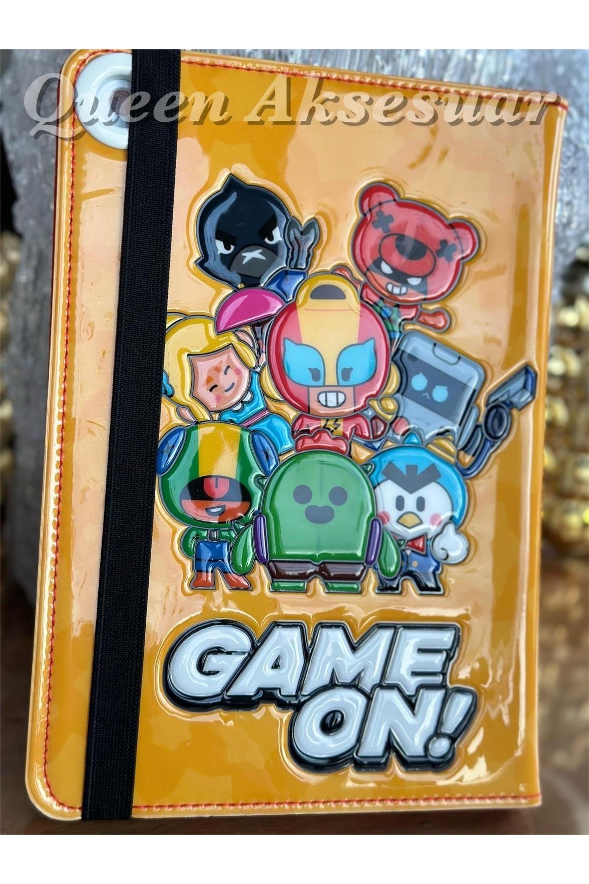 Apple Ipad 10.2” 7 8 9. Nesil Tablet Kılıfı Parlak Kapak 3d Kabartmalı Brawl Stars Desenli
