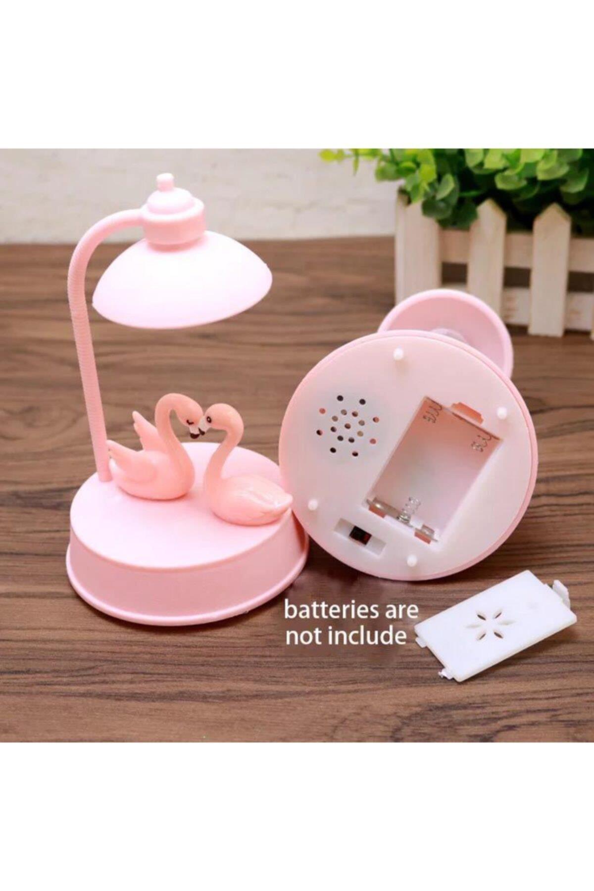 Aşk Sevgili Flamingo Çift Renk Işıklı Masa Gece Lambası Pembe
