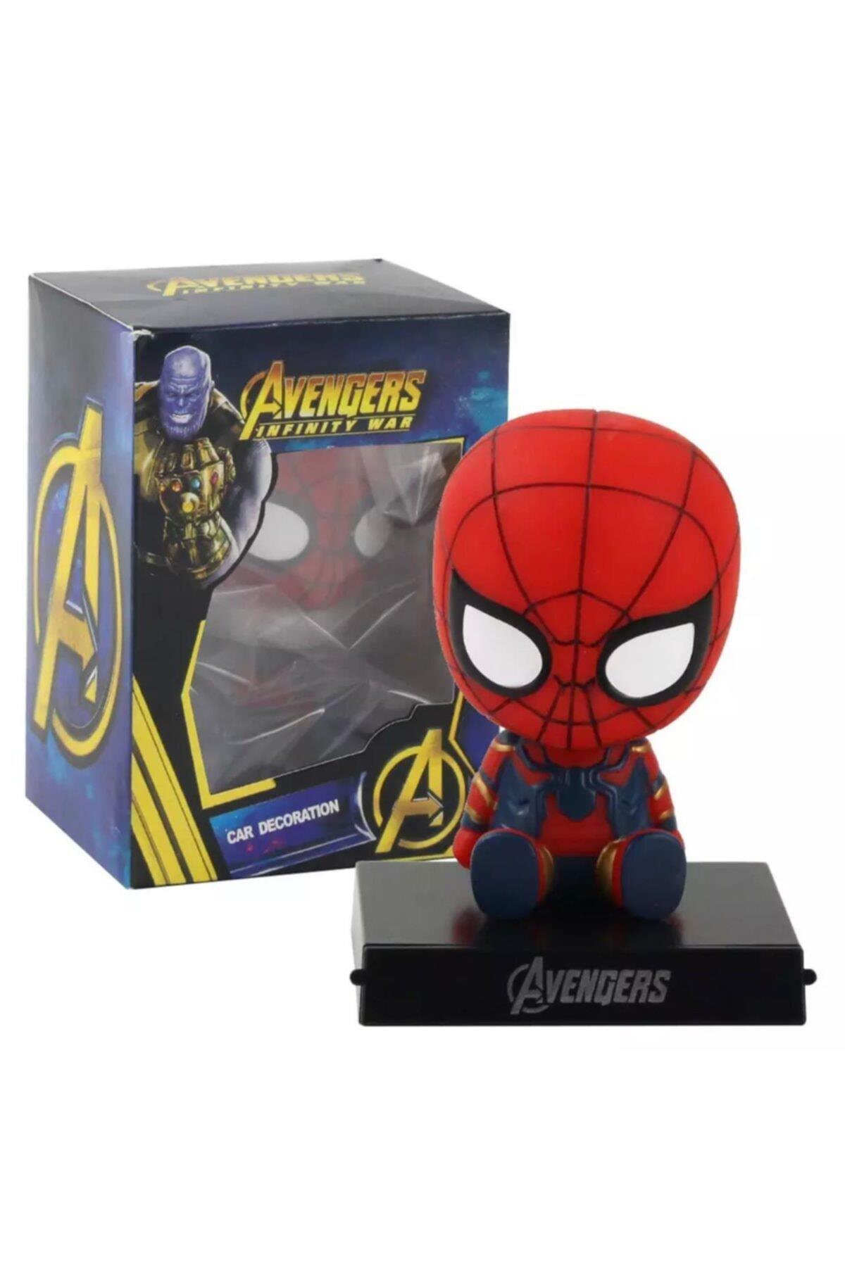 Avengers Spiderman Sallanan Kafa Araba Masa Telefon Tutucu Figür Karakter
