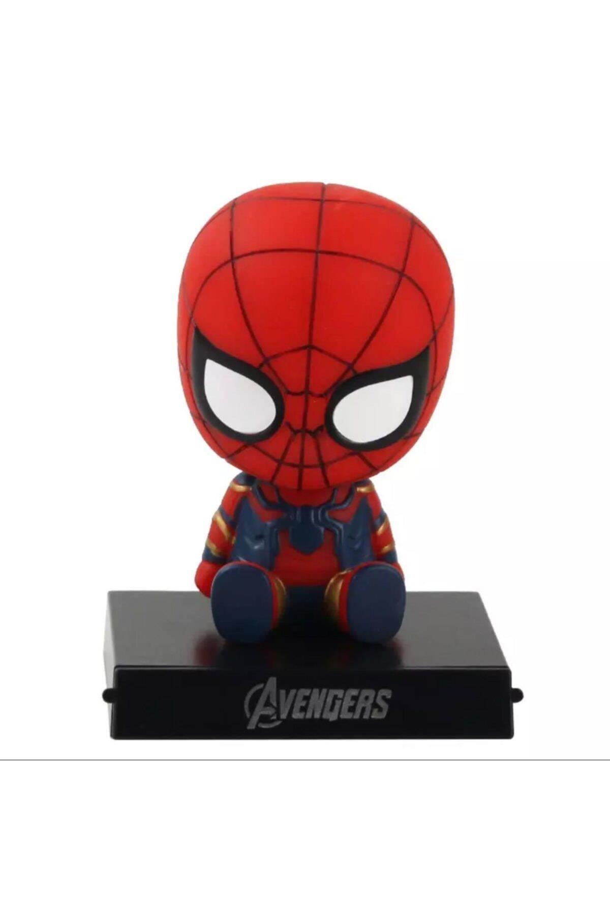 Avengers Spiderman Sallanan Kafa Araba Masa Telefon Tutucu Figür Karakter