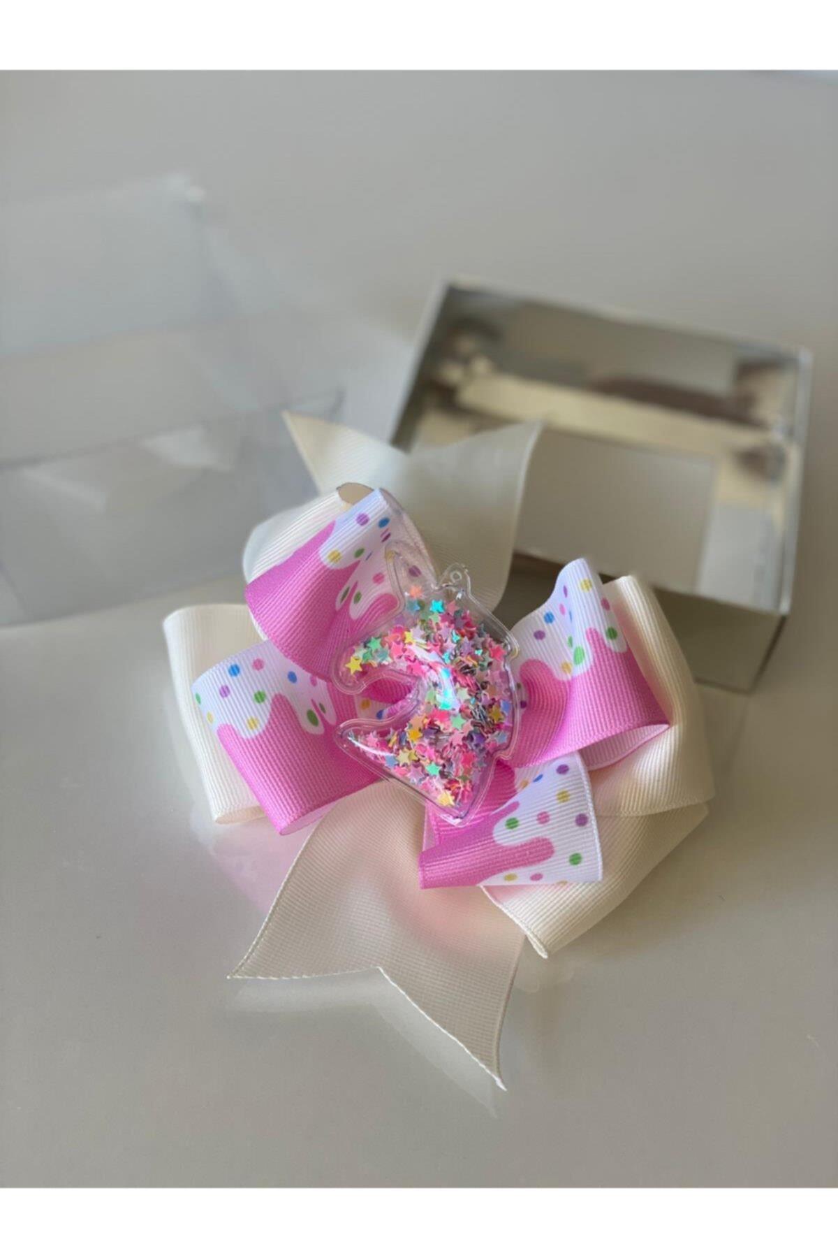 Color Renkli Vanilya Ice Dondurma Pullu Simli Unicorn At Şeffaf Süslü Metal Klipsli Kız Çocuk Tokası
