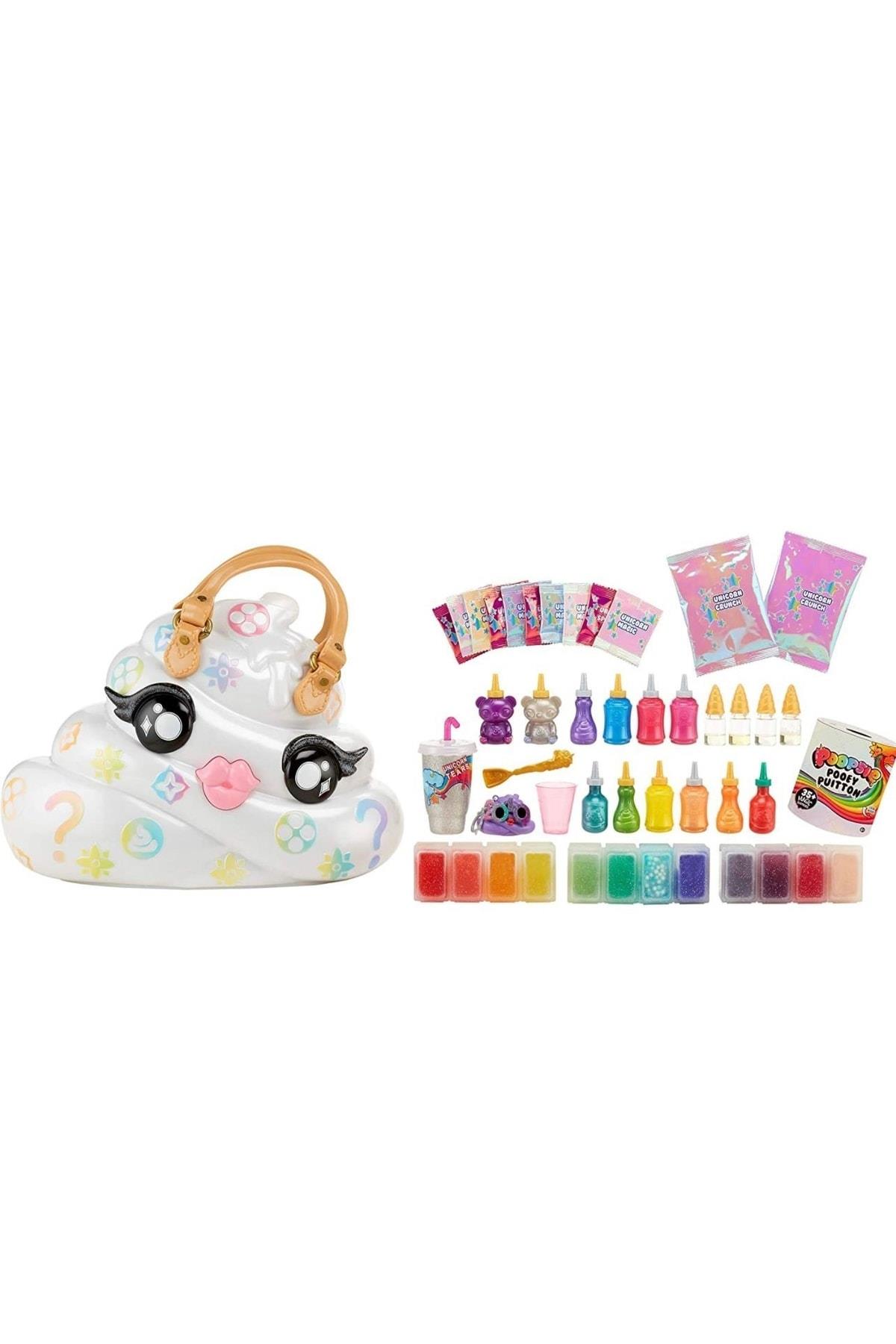 Dev Pooey Puitton Marka Lüks Çanta Slime Oyun Seti Çocuk Seyahat Çantası Renkli Unicorn