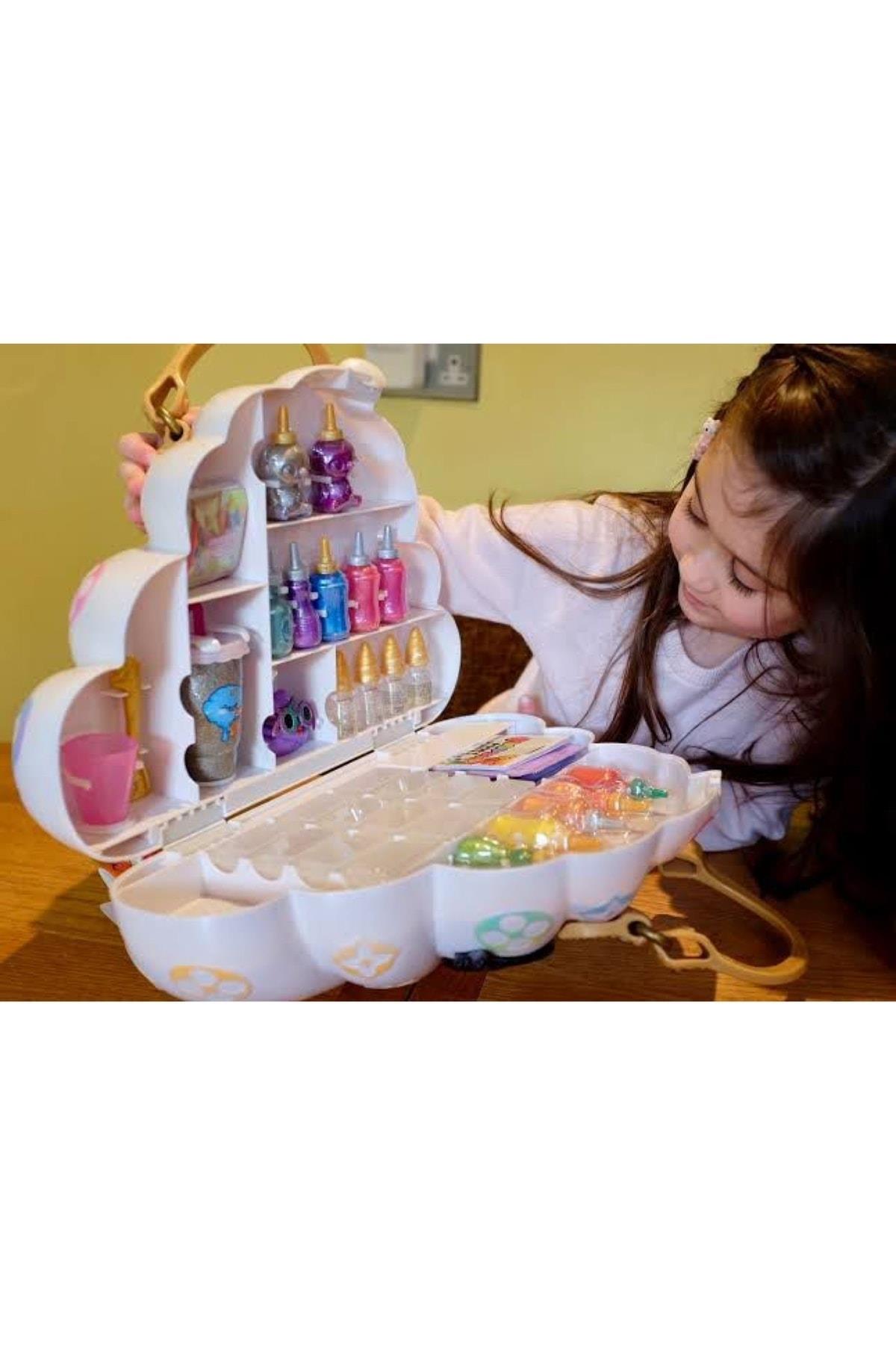 Dev Pooey Puitton Marka Lüks Çanta Slime Oyun Seti Çocuk Seyahat Çantası Renkli Unicorn