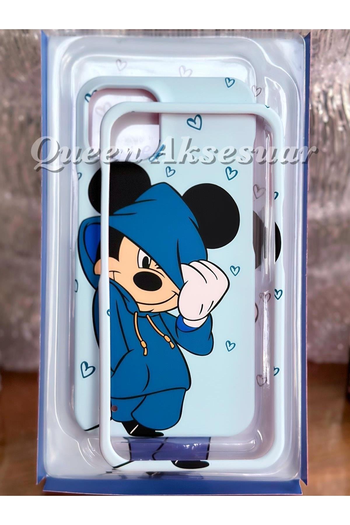 Disney Mickey Mouse Iphone 13 Mavi 360 Ön Arka Korumalı Kapak Telefon Kılıfı Kapağı