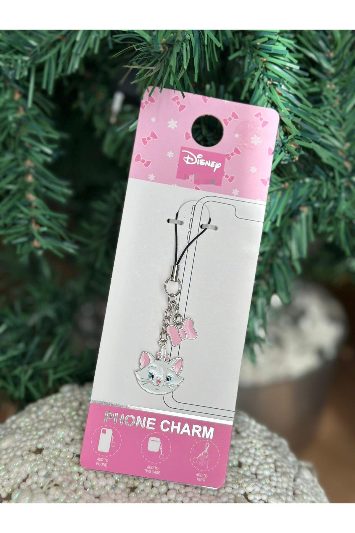 Disney minnie mouse metal charm anahtarlık telefon askılı askısı gold altın pembe