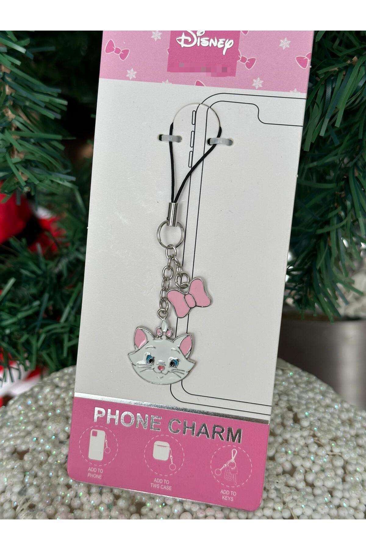 Disney minnie mouse metal charm anahtarlık telefon askılı askısı gold altın pembe