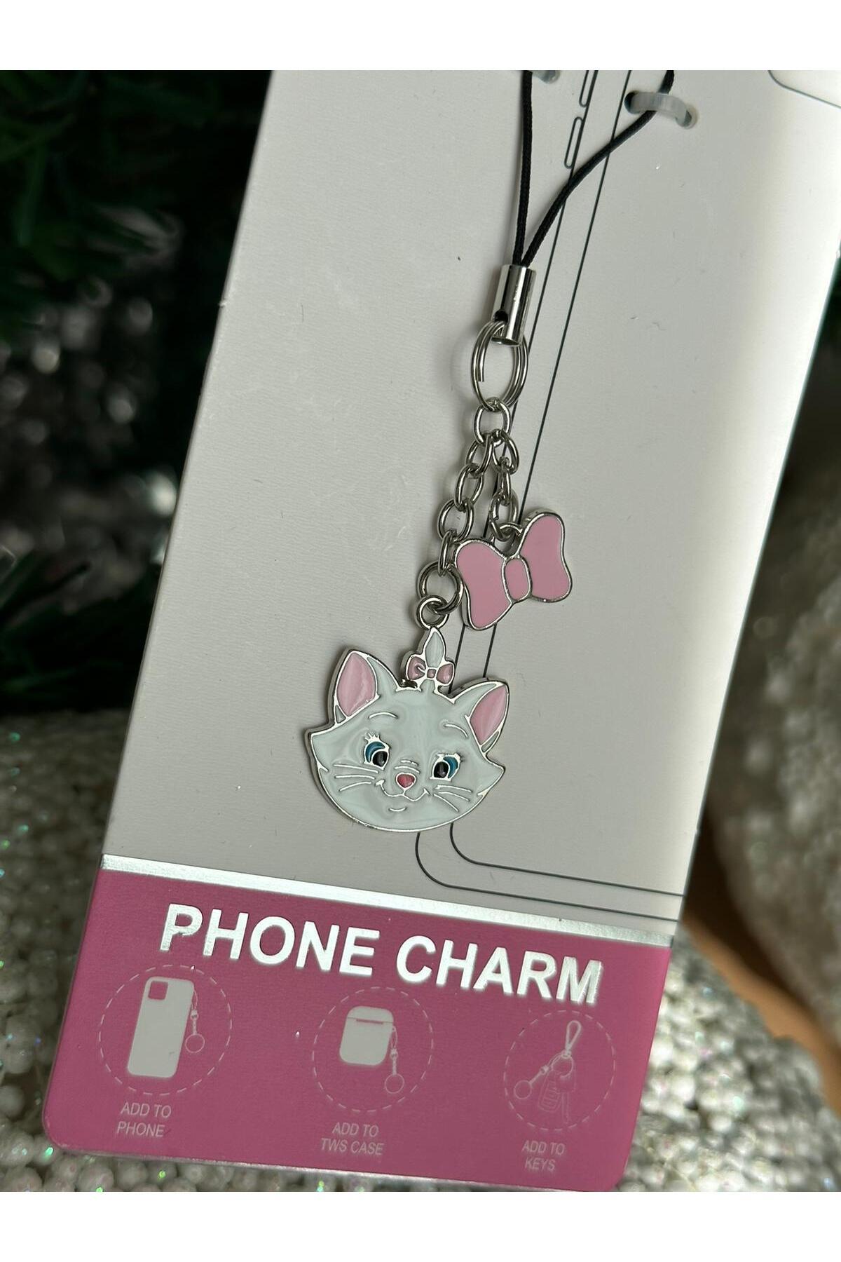 Disney minnie mouse metal charm anahtarlık telefon askılı askısı gold altın pembe