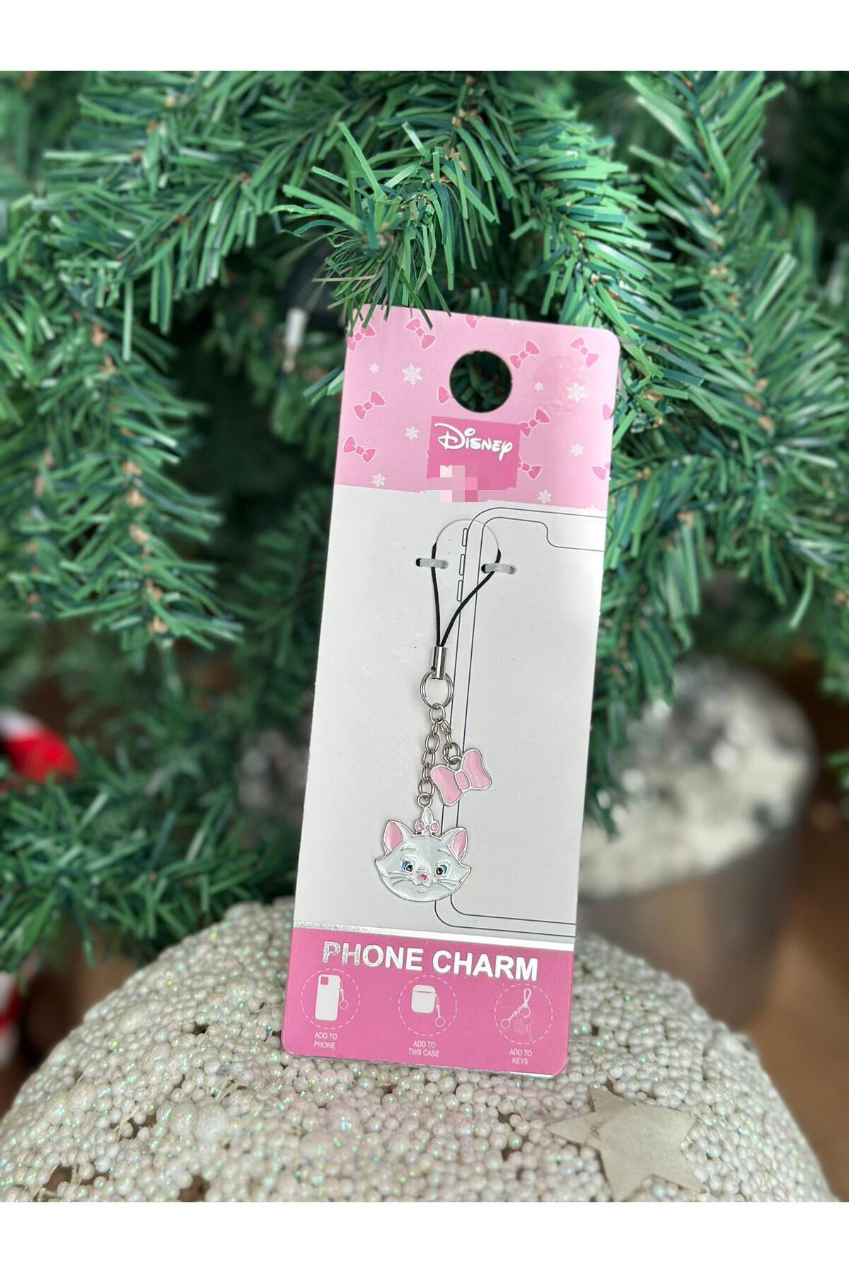 Disney minnie mouse metal charm anahtarlık telefon askılı askısı gold altın pembe