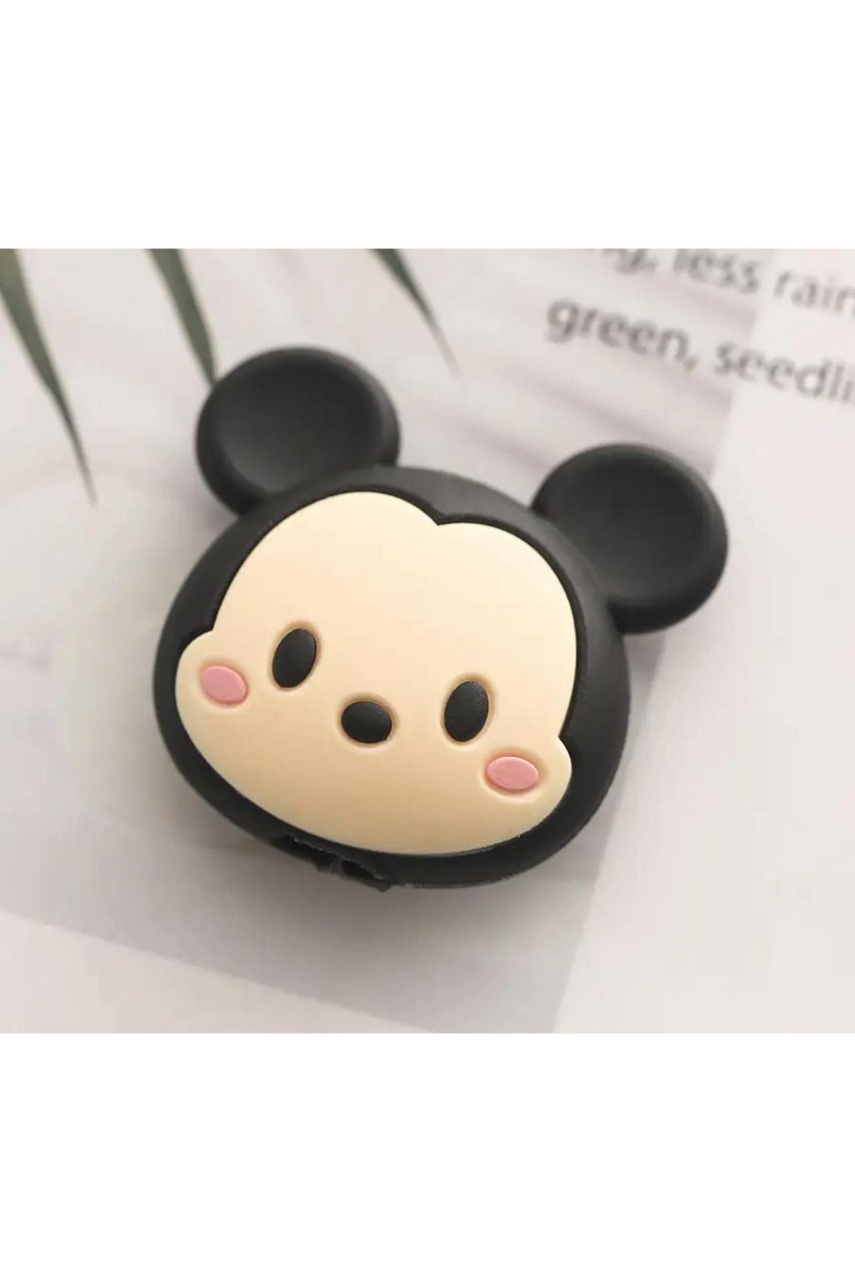 Disney sevimli fare Mickey mouse 3d kablo koruyucu tutucu silikon aparat kopma önleyici
