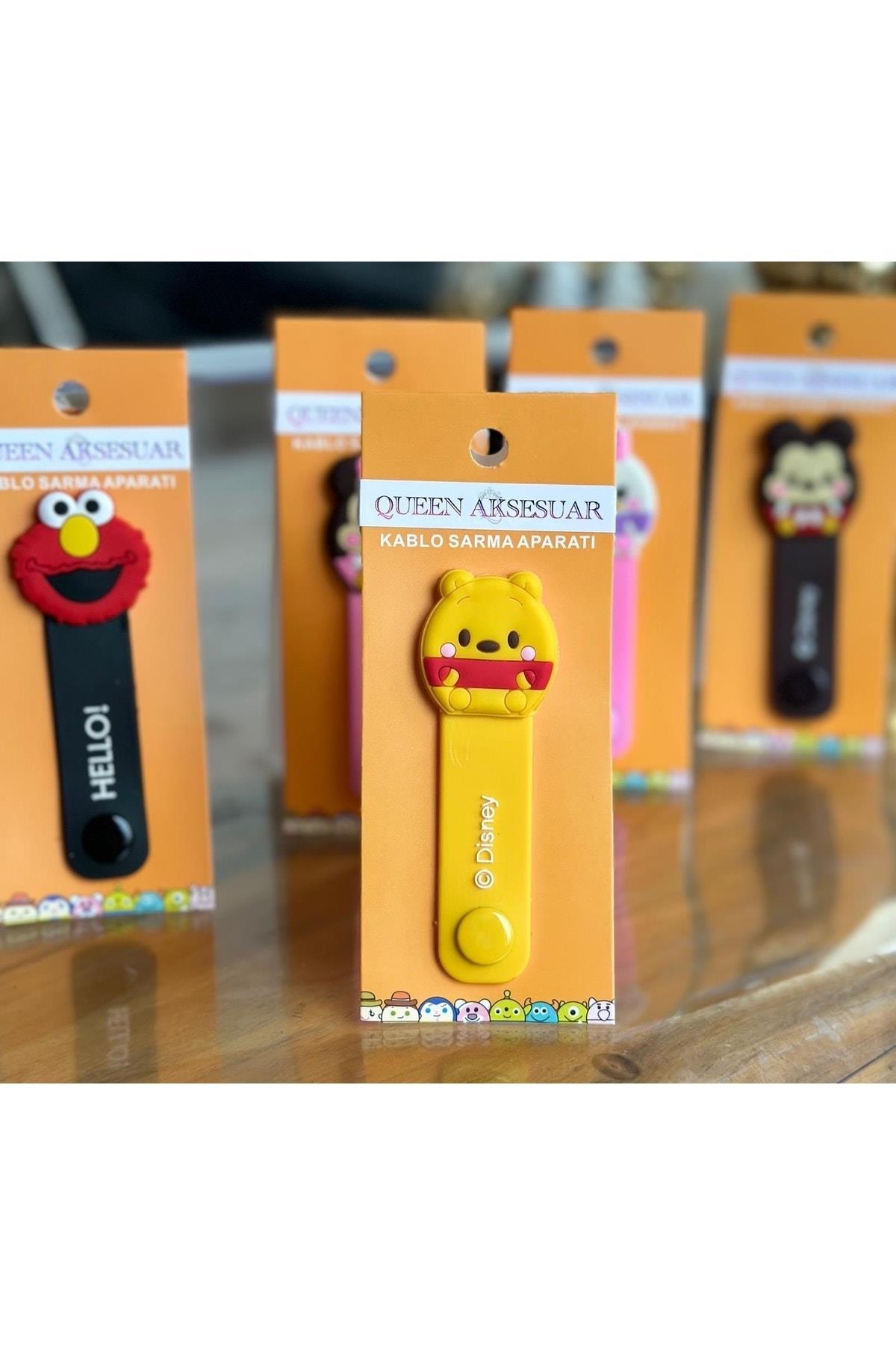 Disney Trend Moda Sevimli Silikon Telefon Kulaklık Şarj Kablo Sarma Aparatı Winnie The Pooh Ayıcık
