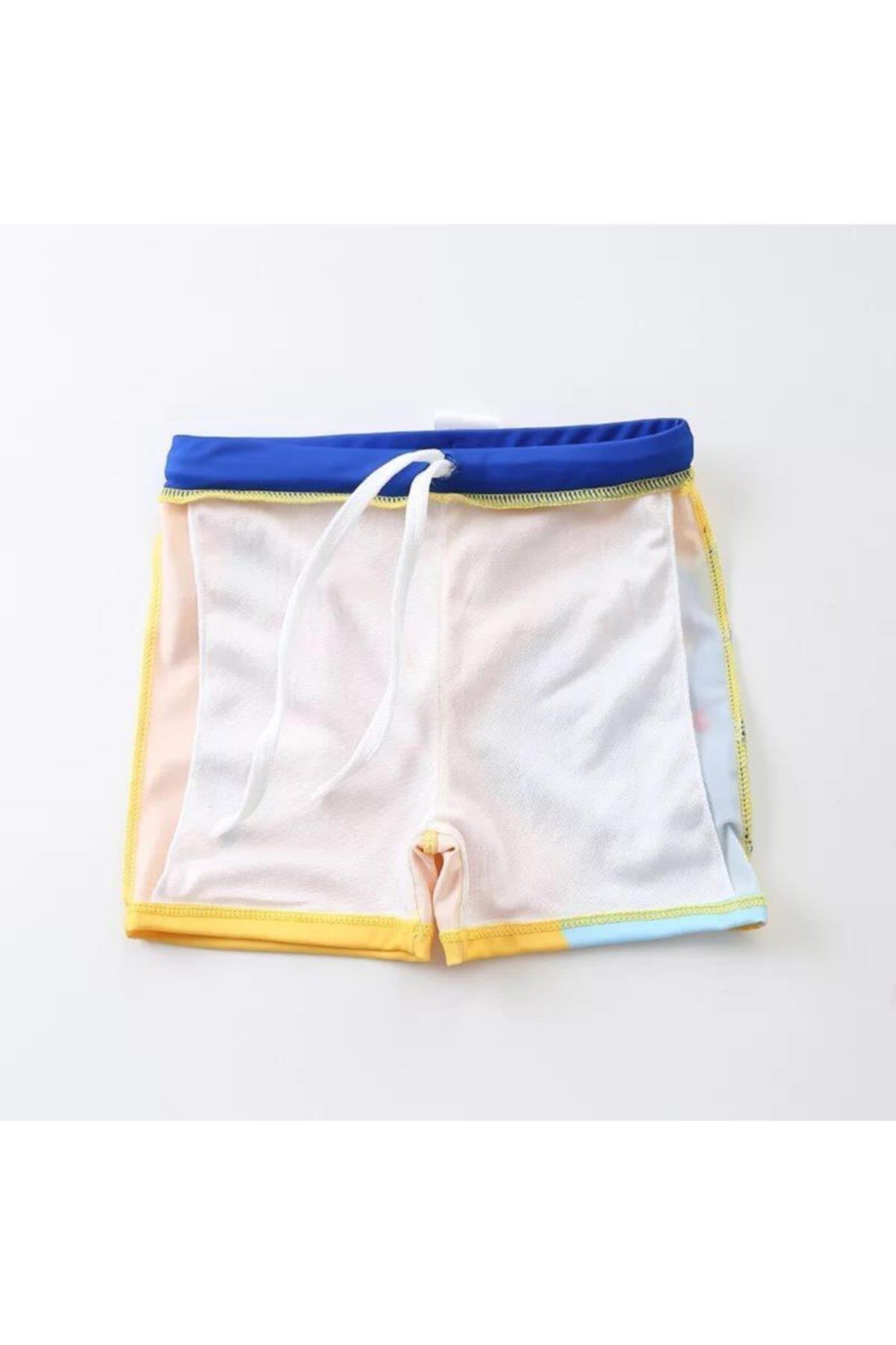 Erkek Çocuk Deniz Havuz Mayo Slip Şort Bone Takım Set