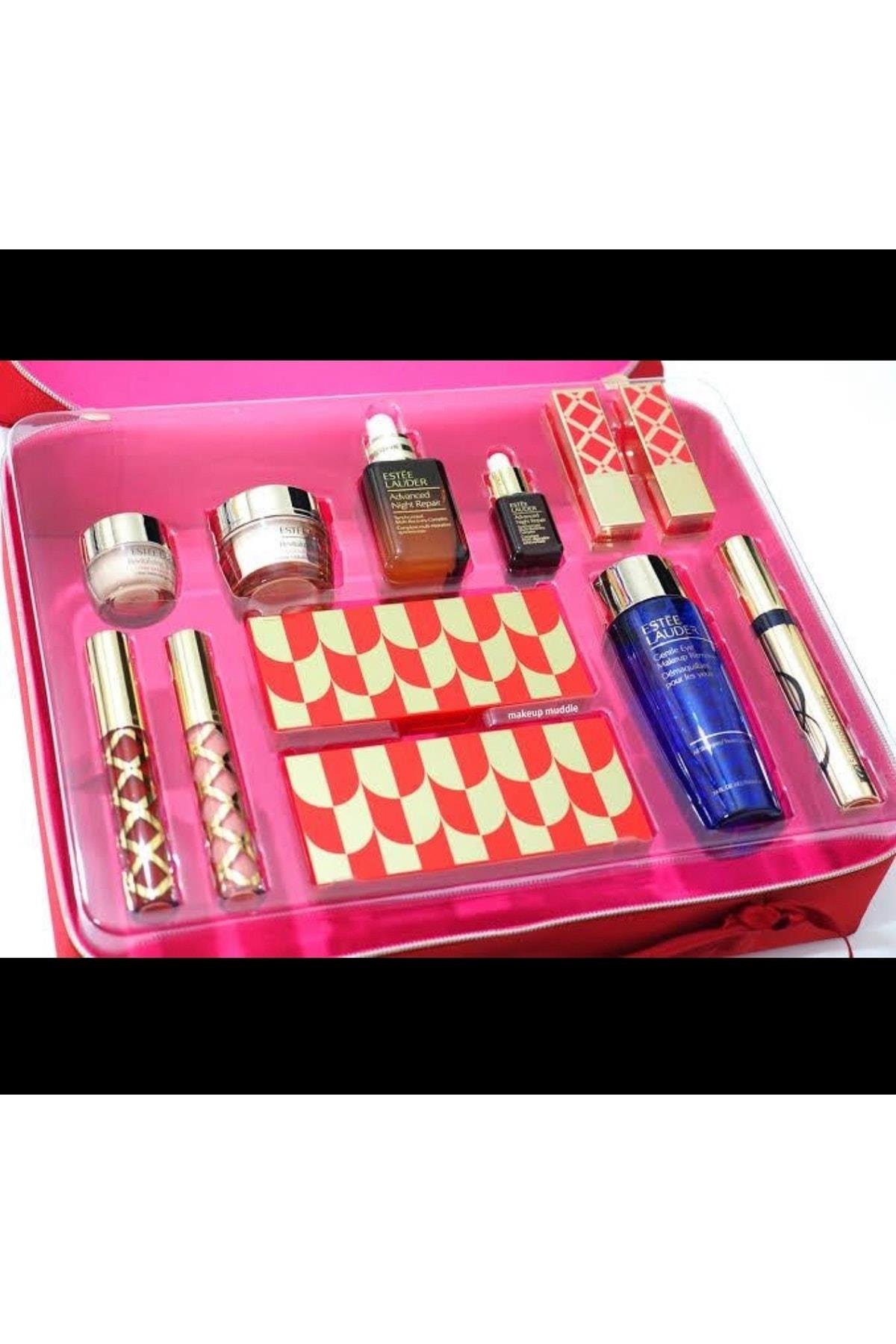 Estee Lauder Blockbuster Ultra Lüks Tam Boy Makyaj Seti Çantalı Krem Ruj Serum