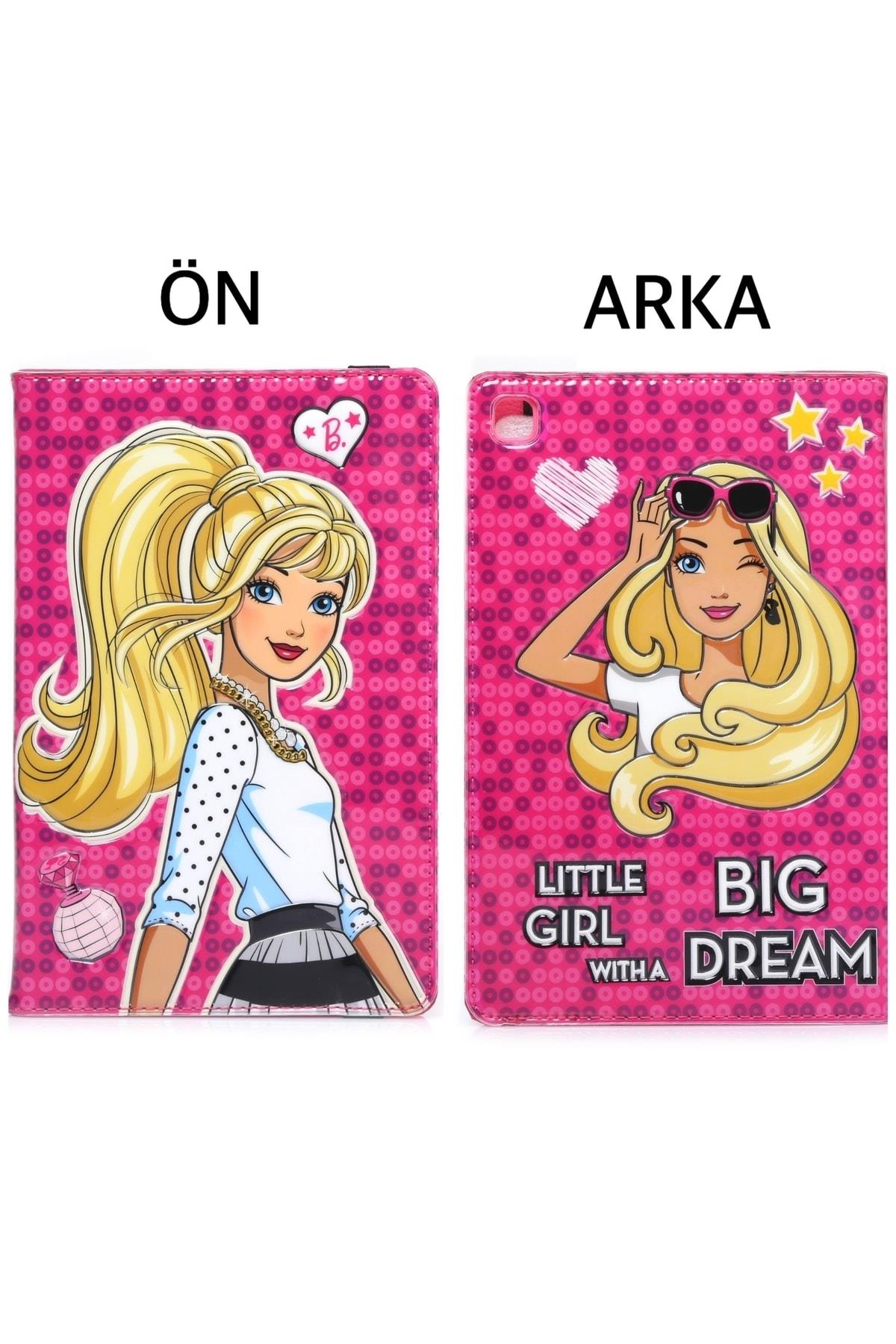 Ipad 9.7” 5. 6. Nesil Tablet UyumluKılıfı Parlak Kapak 3d Kabartmalı Pembe Barbie Kapağı